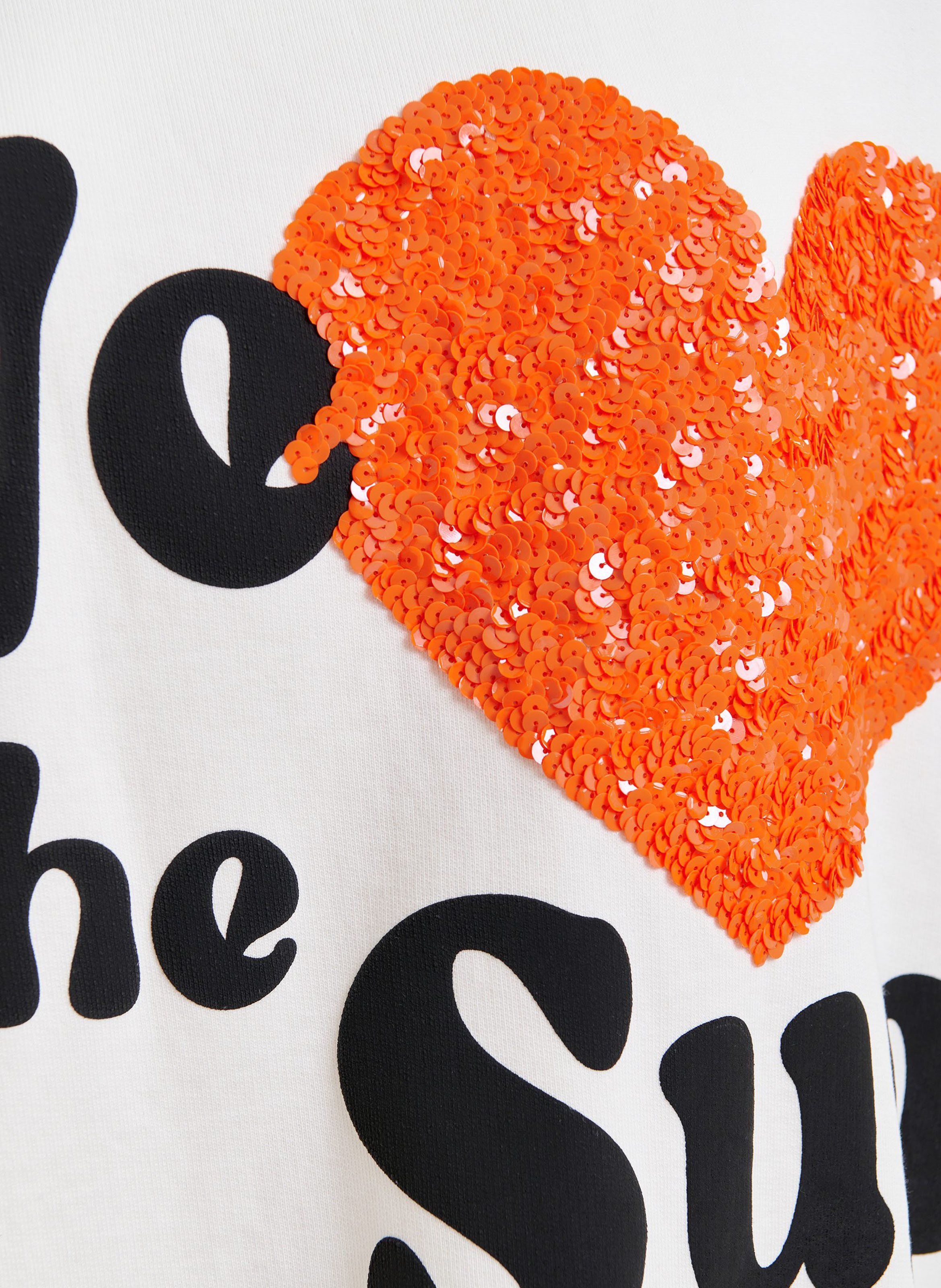 Sweat ample imprimé à broderies paillettes ESSENTIEL ANTWERP Blanc