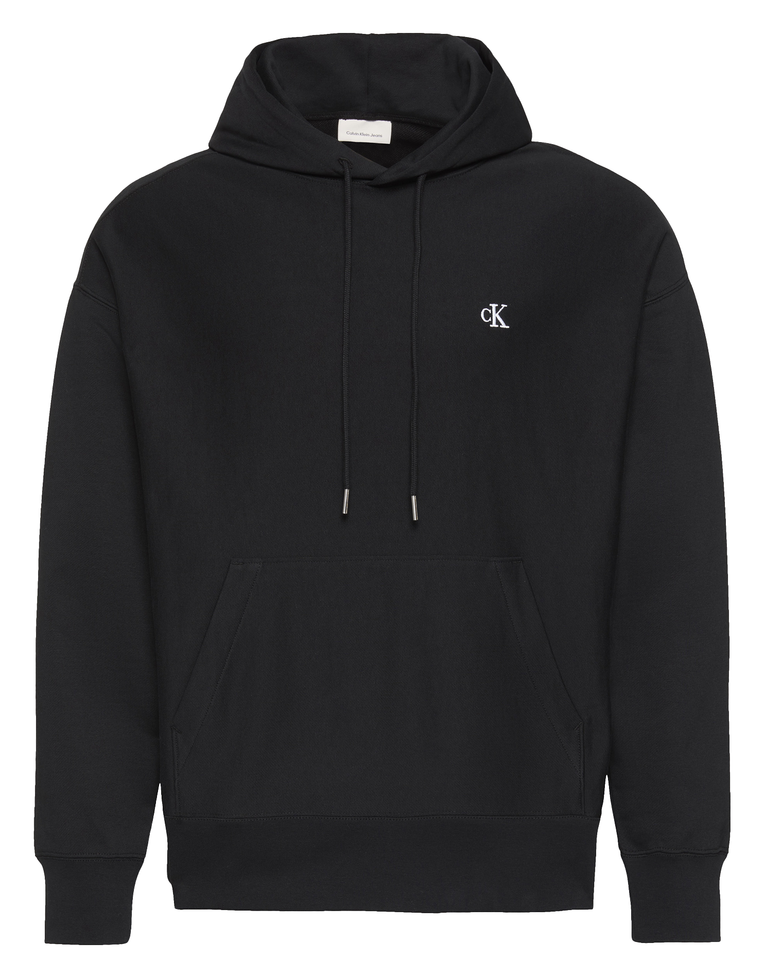 Sweat à capuche uni en coton mélangé CALVIN KLEIN Noir