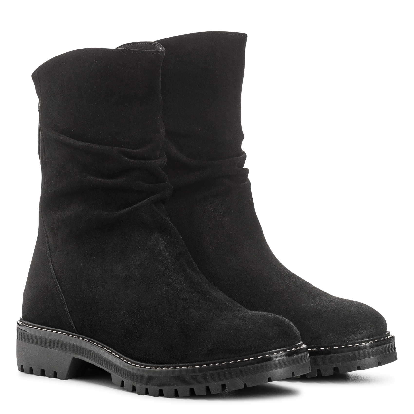 Enkellaarzen van veloursleer REQINS Zwart