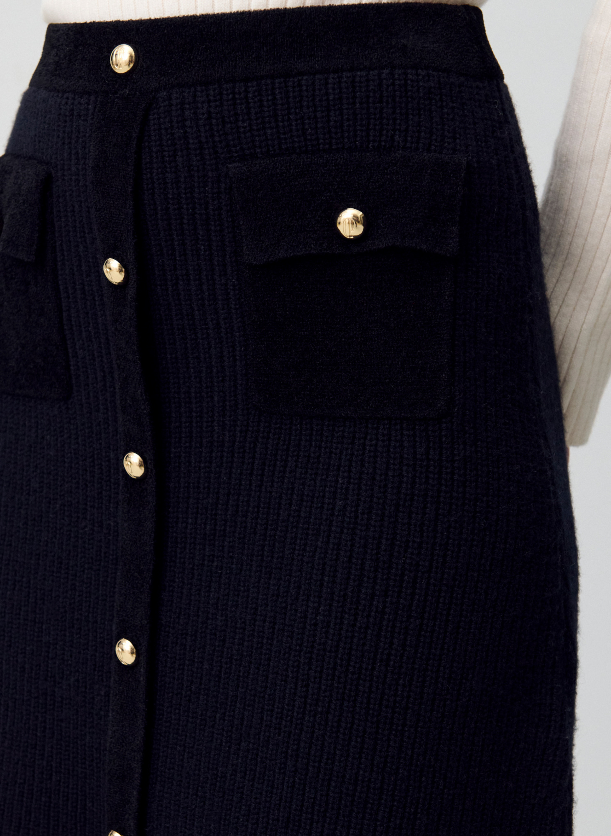 Jupe courte en laine et en cachemire mélangés CLAUDIE PIERLOT Noir