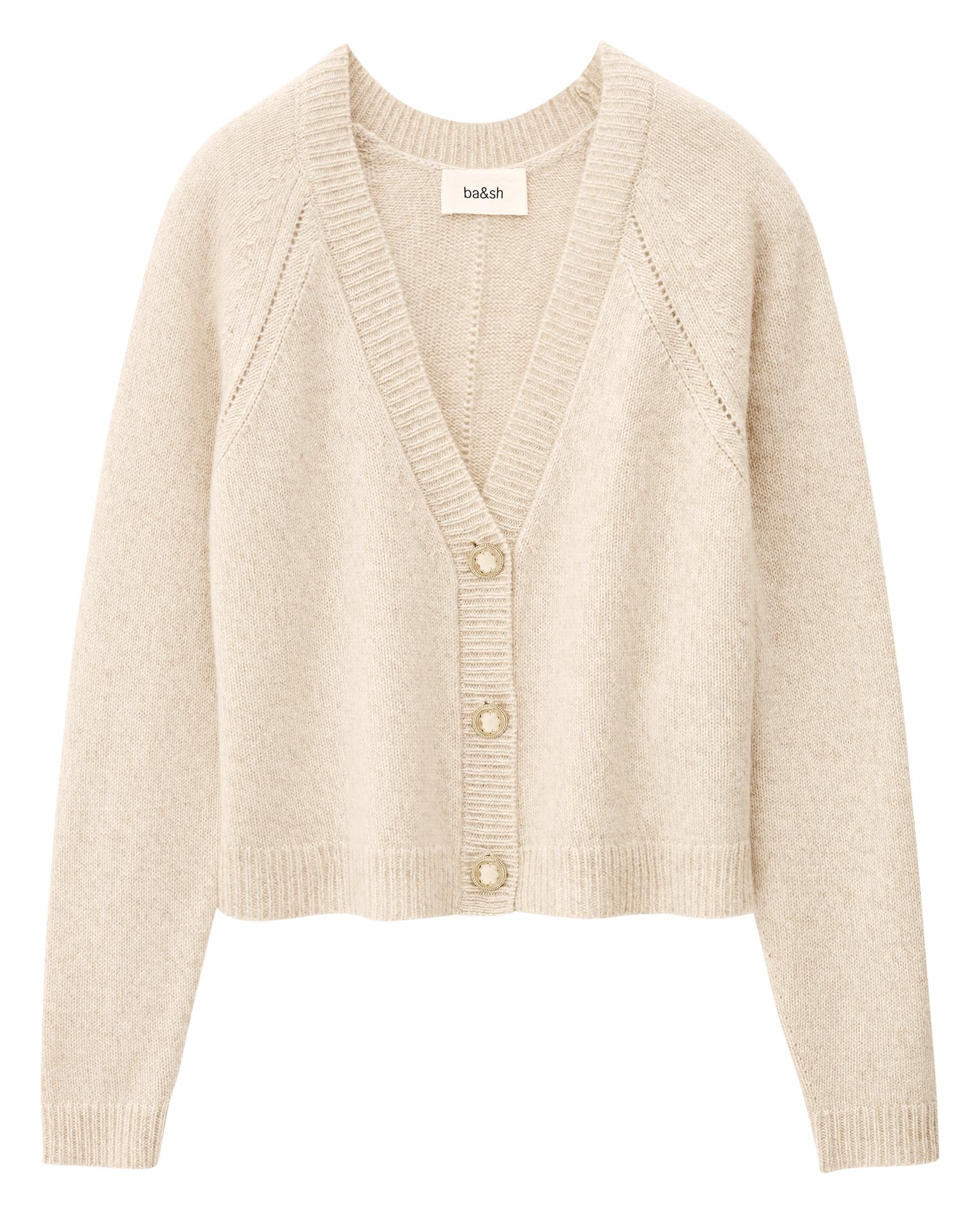 Gilet col v en cachemire BA&SH Beige