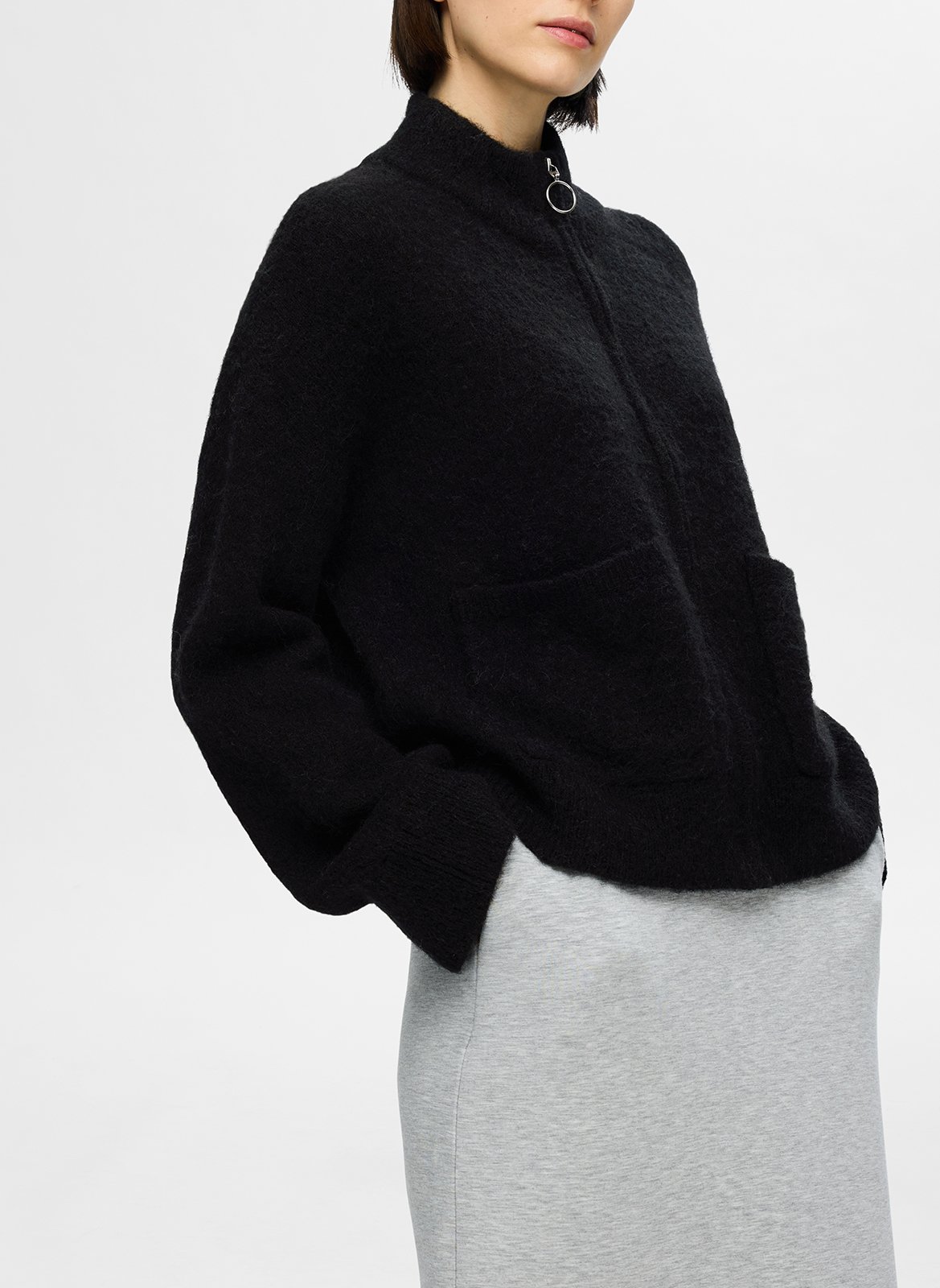 Gilet col montant en laine mélangée SELECTED