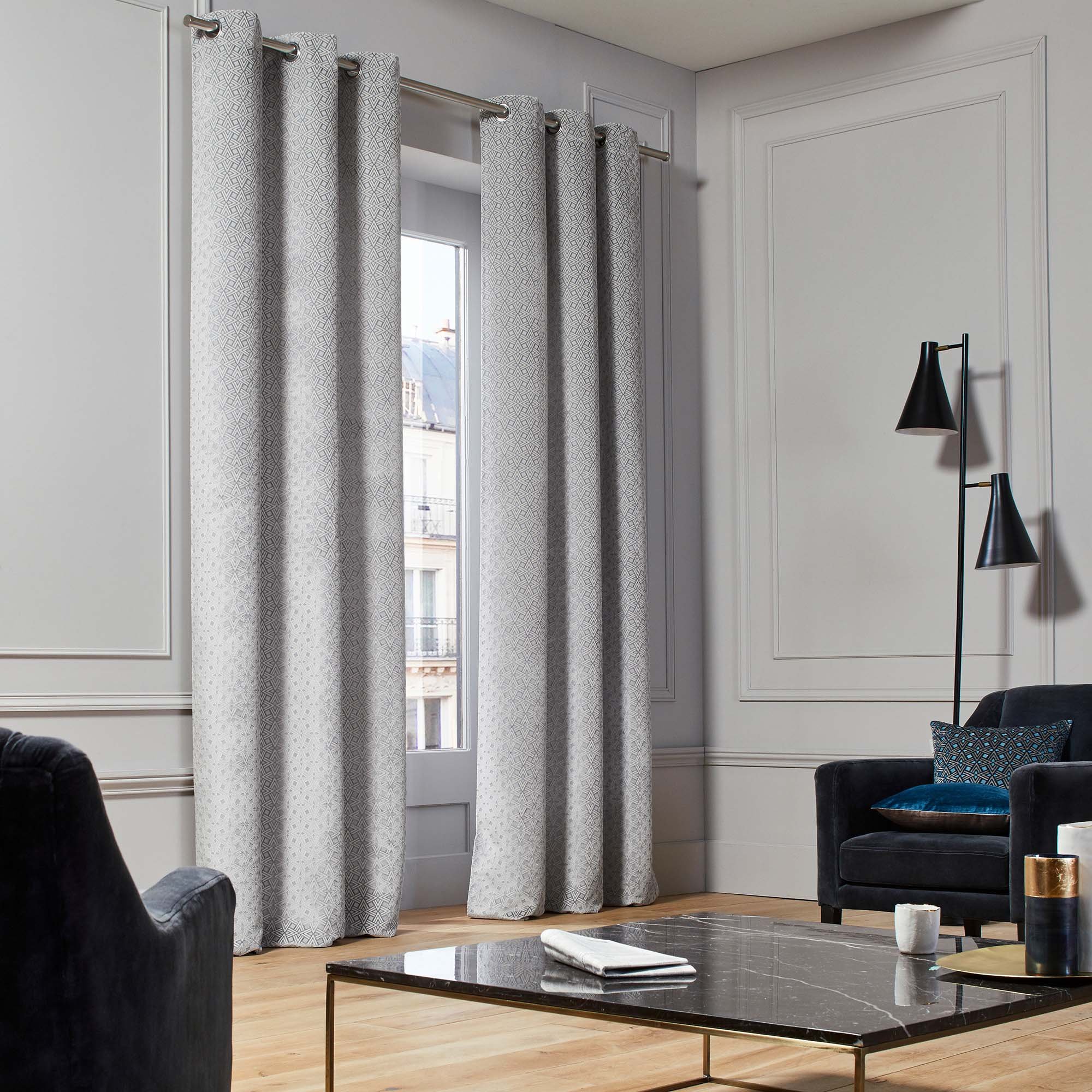 Rideau à oeillets MADURA Gris