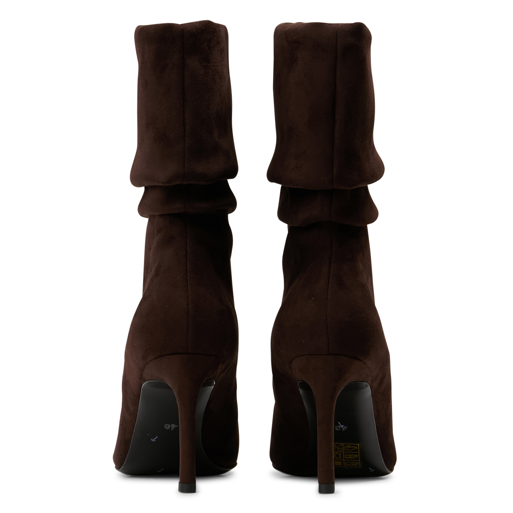 Bottines à talons en cuir velours MI/MAI Marron