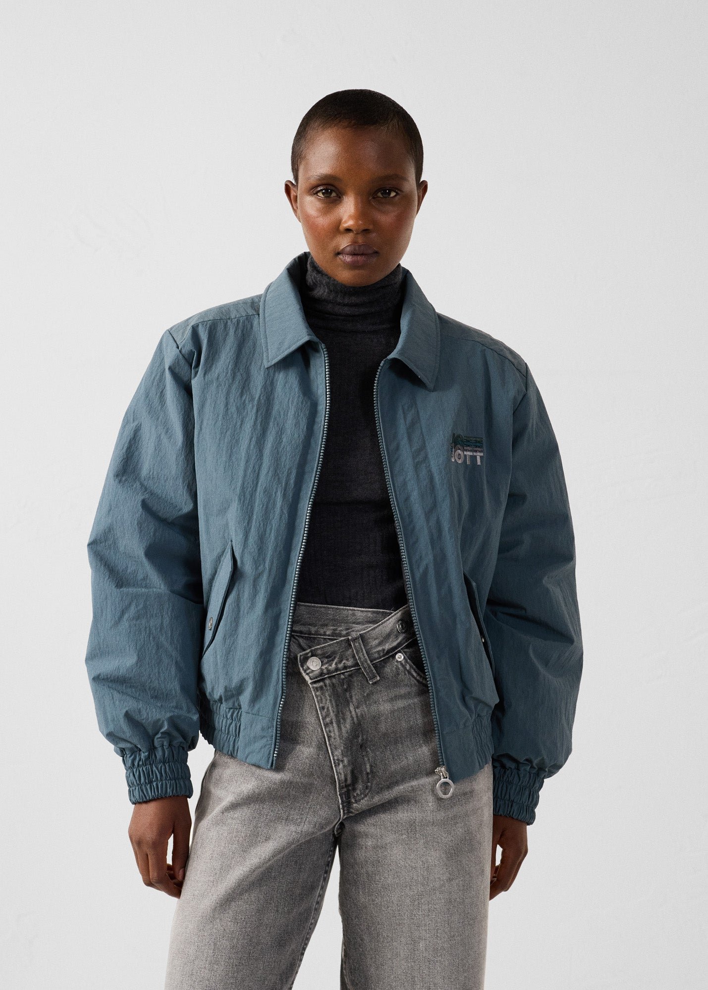 Blue/Black Becky Bomber Jacket Blue