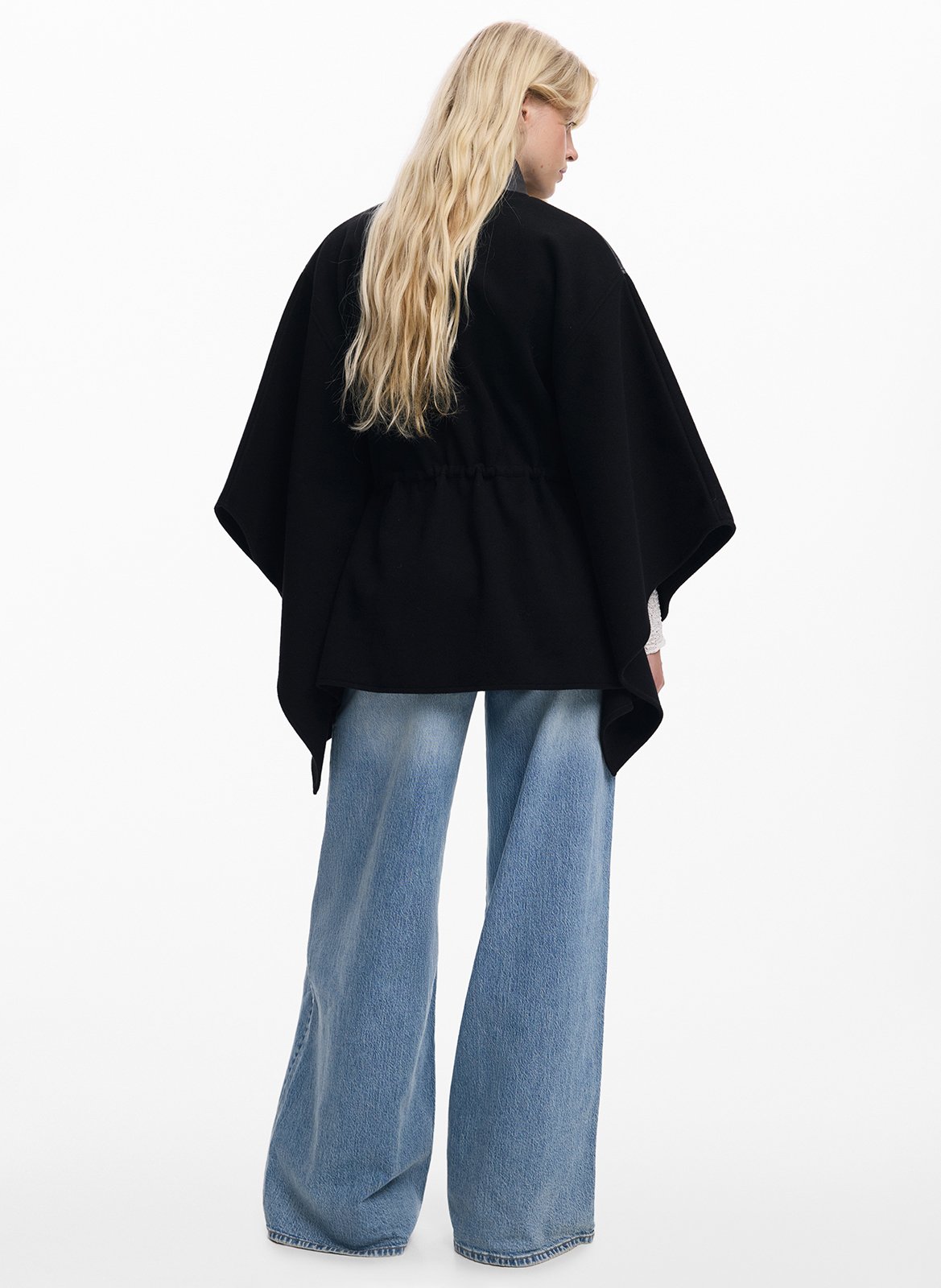 Poncho effet cuir col montant à zip  DESIGUAL Noir