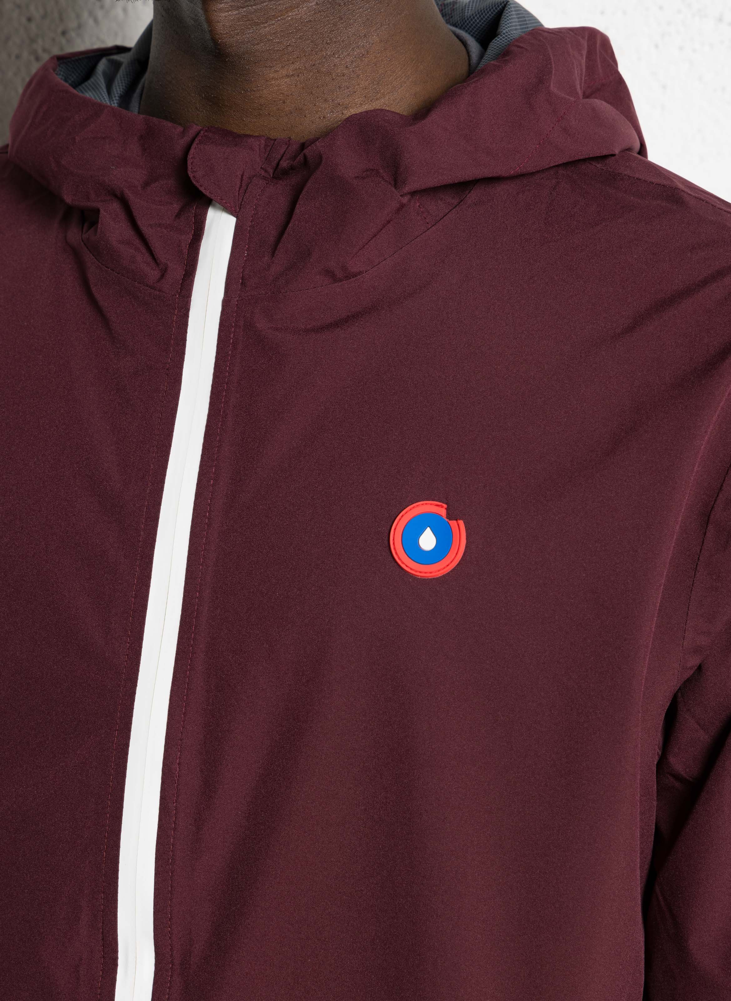 Long hooded waterproof jacket FLOTTE Red