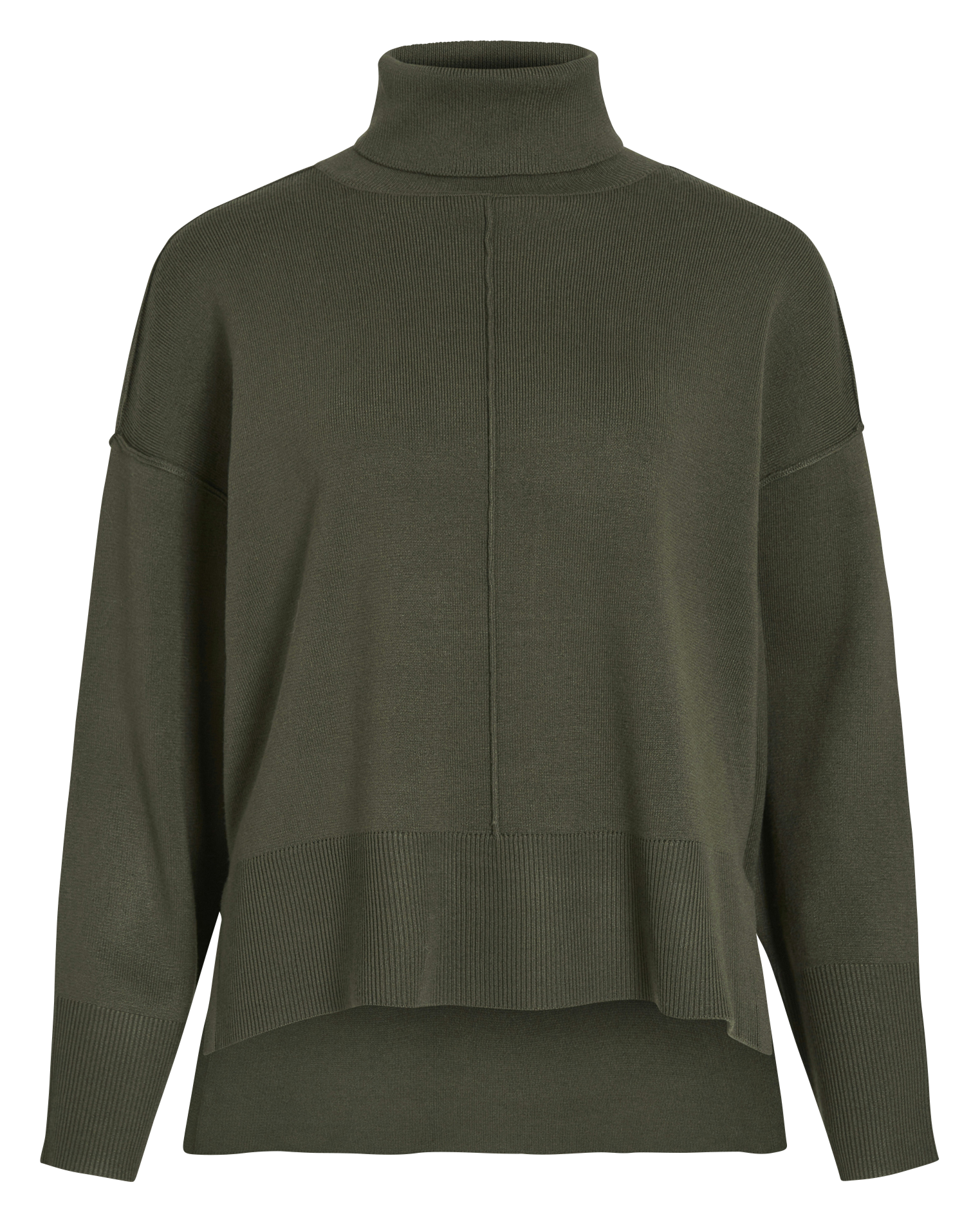 Pull col roulé ample uni VILA Vert