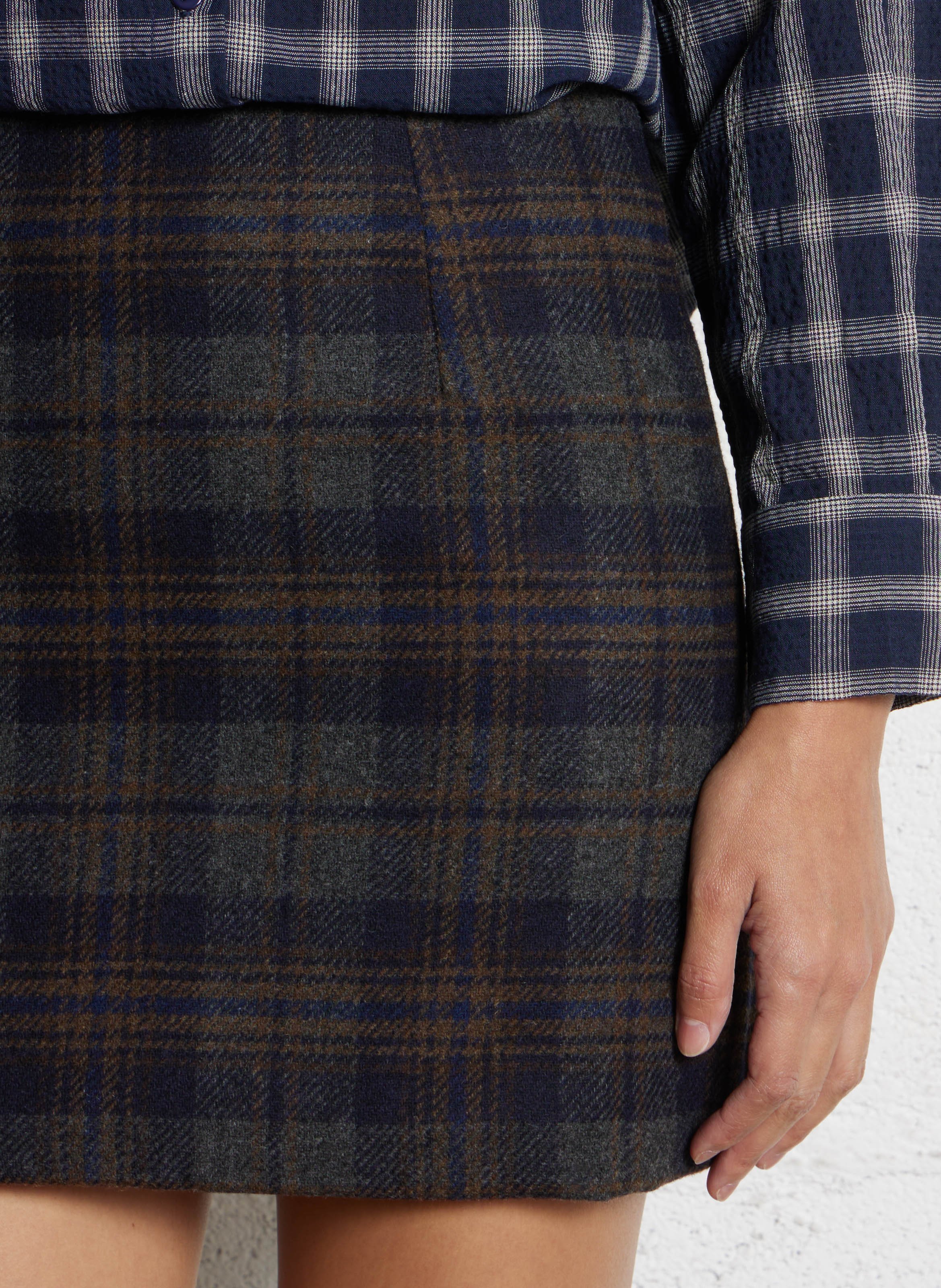 Kurzer, gerade geschnittener Rock aus Woll-Mix THE KORNER Silber