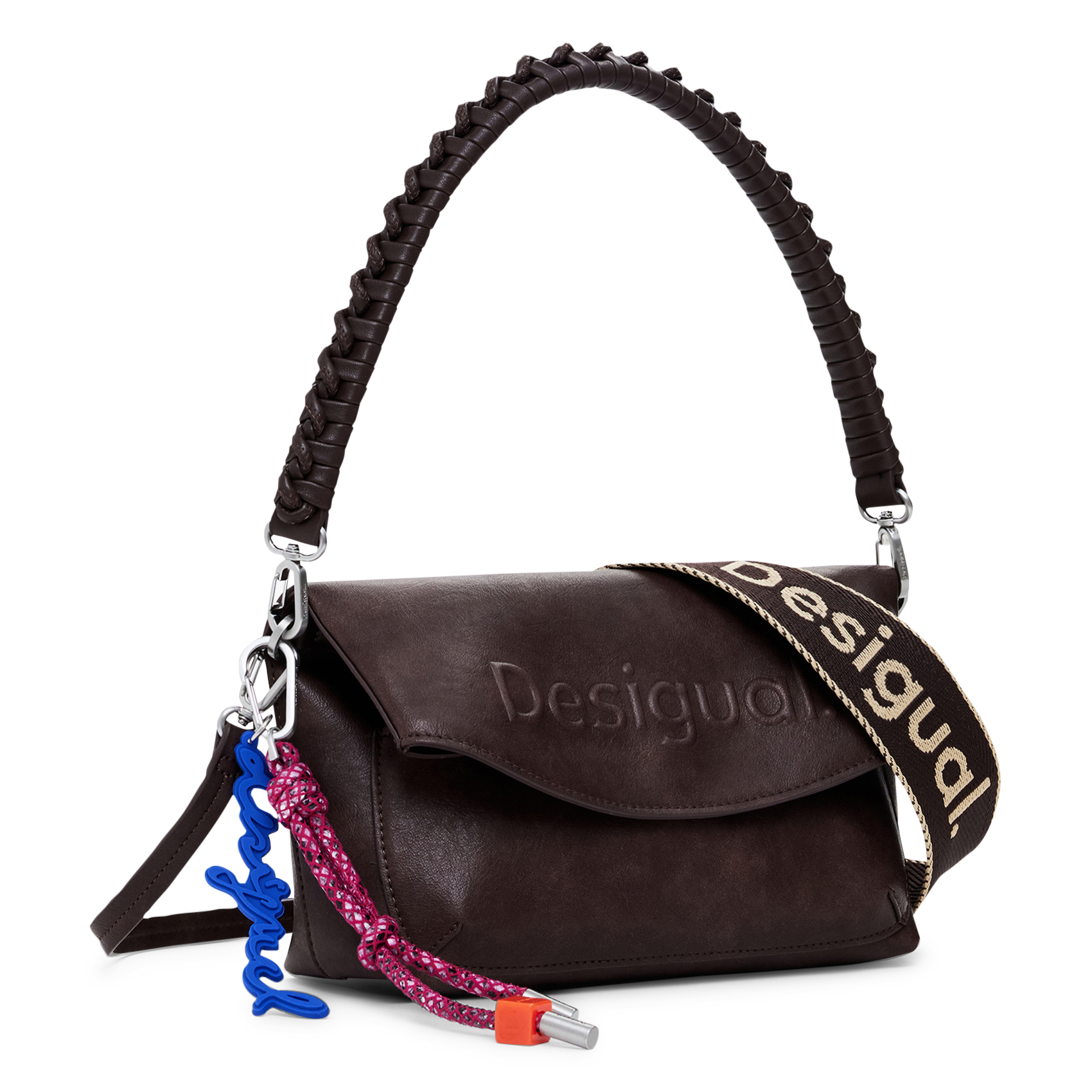 Sac à main effet cuir DESIGUAL Marron