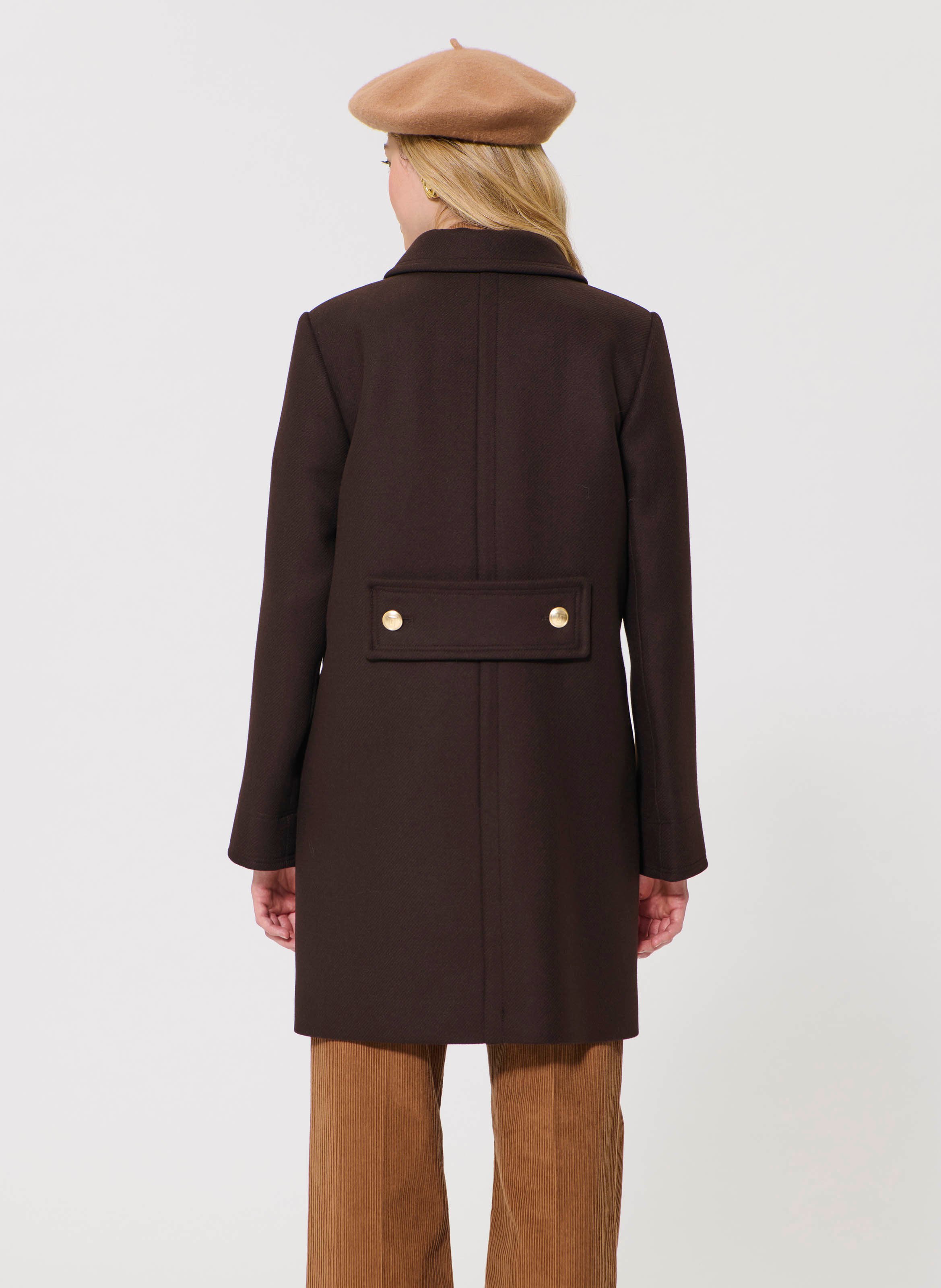 Straight wool-blend coat with classic collar TARA JARMON Brown