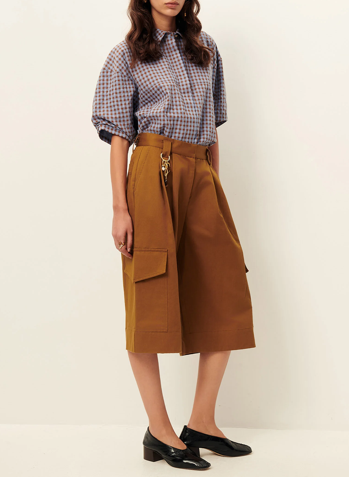 Bermuda large en coton mélangé SESSUN Marron