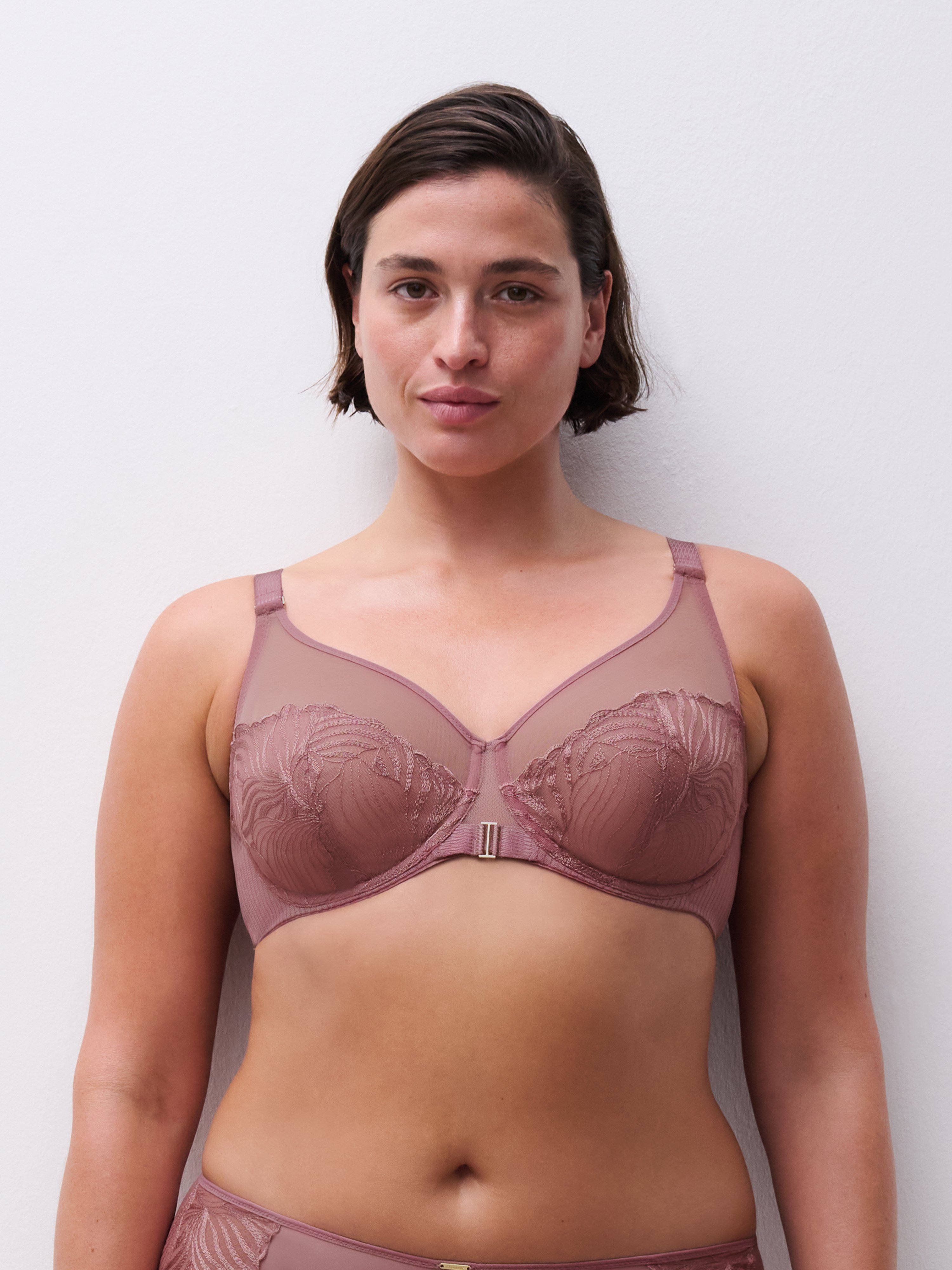 Very supportive embroidered bra CHANTELLE Brown