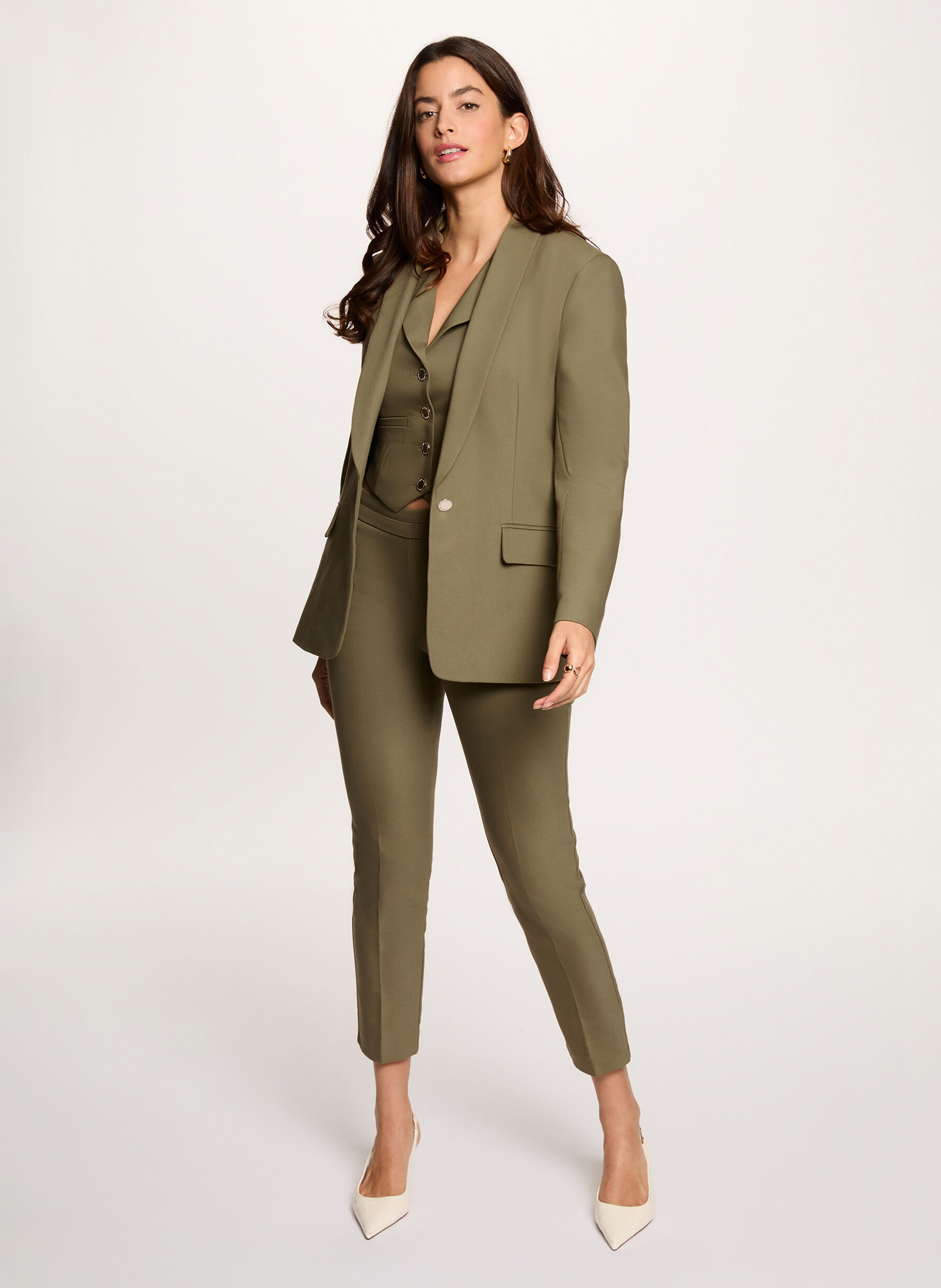 Slim fit 7/8e broek Groen