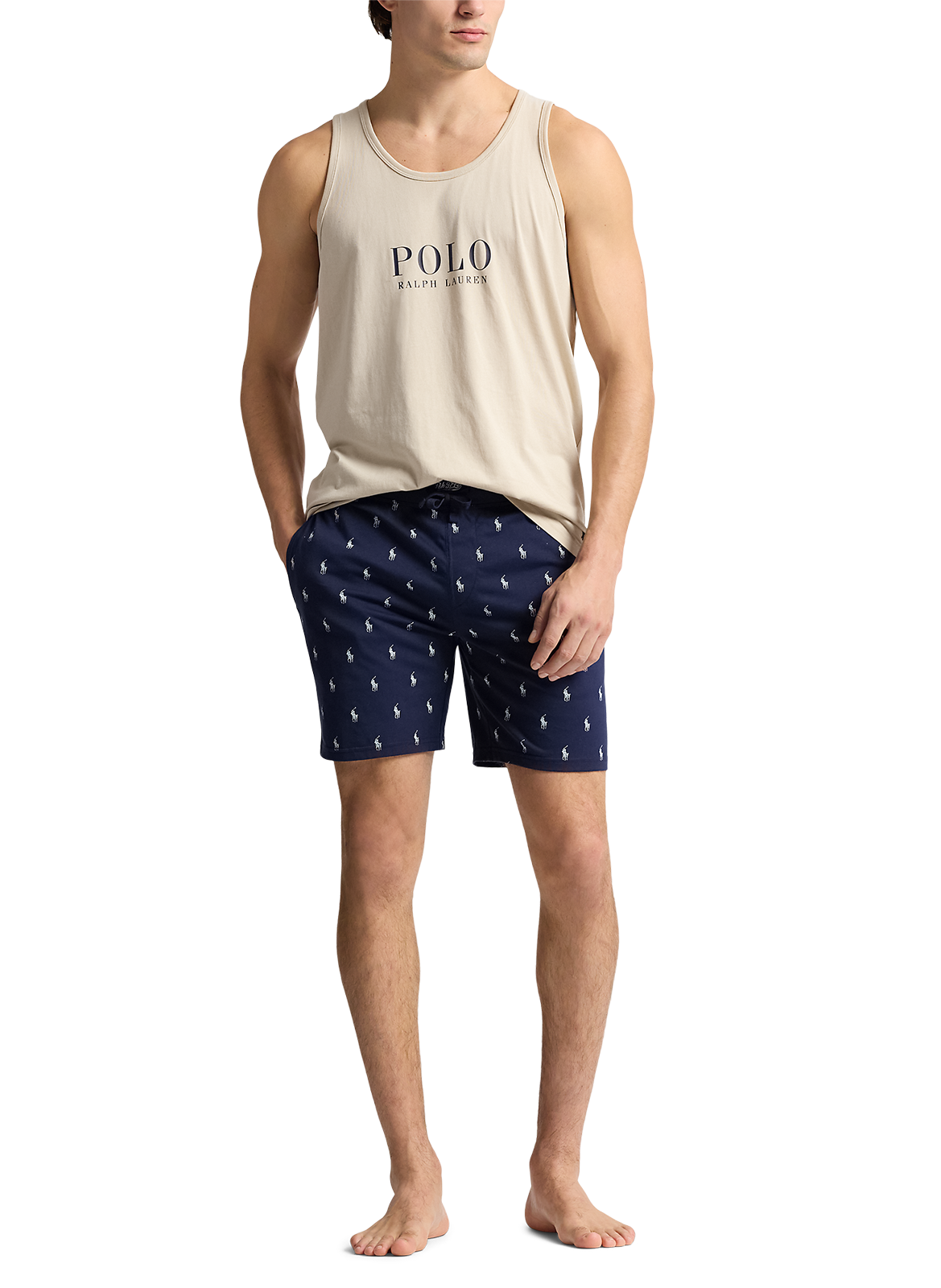 Pyjamabroek met monogram van katoen. POLO RALPH LAUREN Blauw
