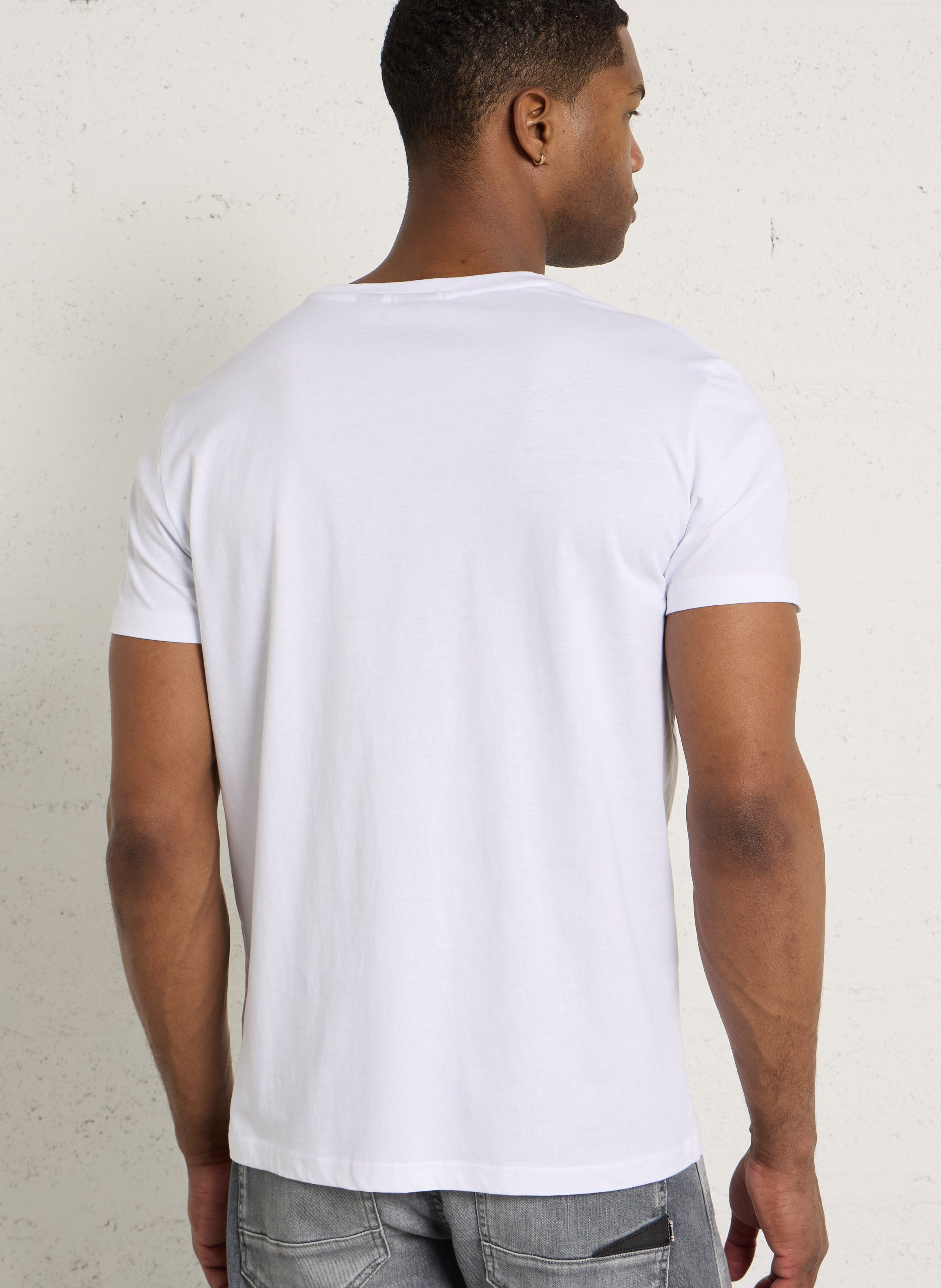 Tee-shirt col rond droit uni LE TEMPS DES CERISES Blanc