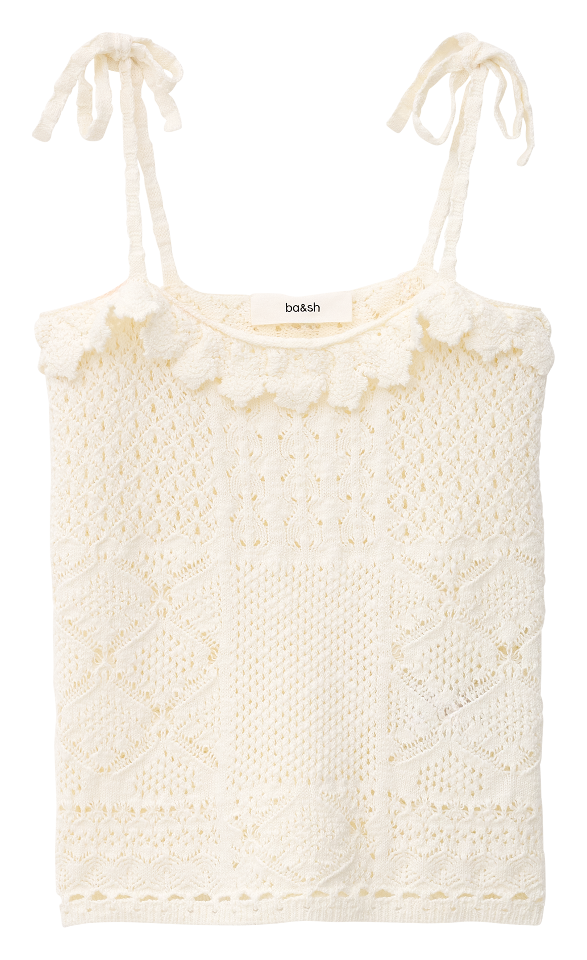 Débardeur col rond en maille de coton BA&SH Beige