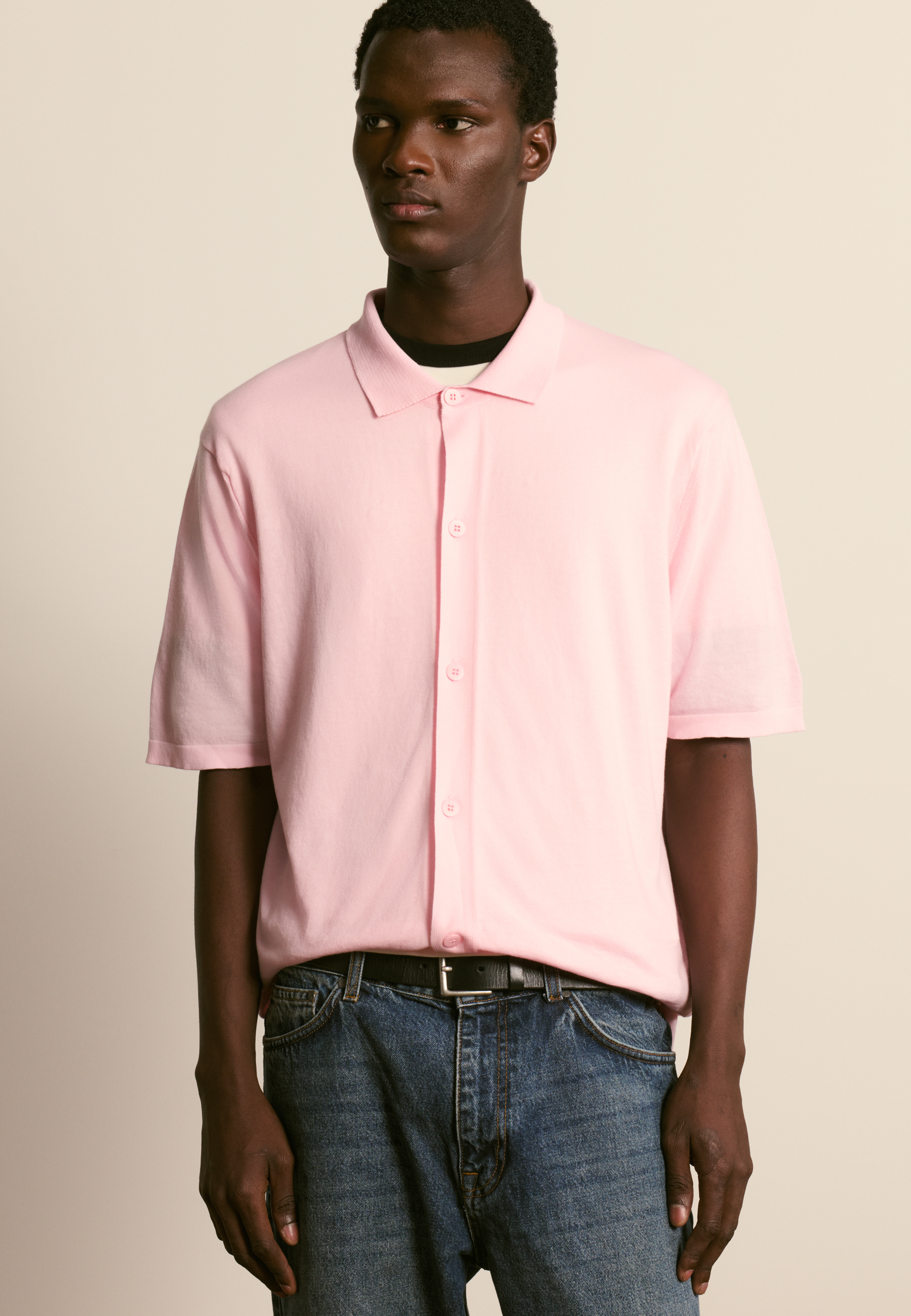 Chemise manches courtes en coton MAISON MONTAGUT Rose