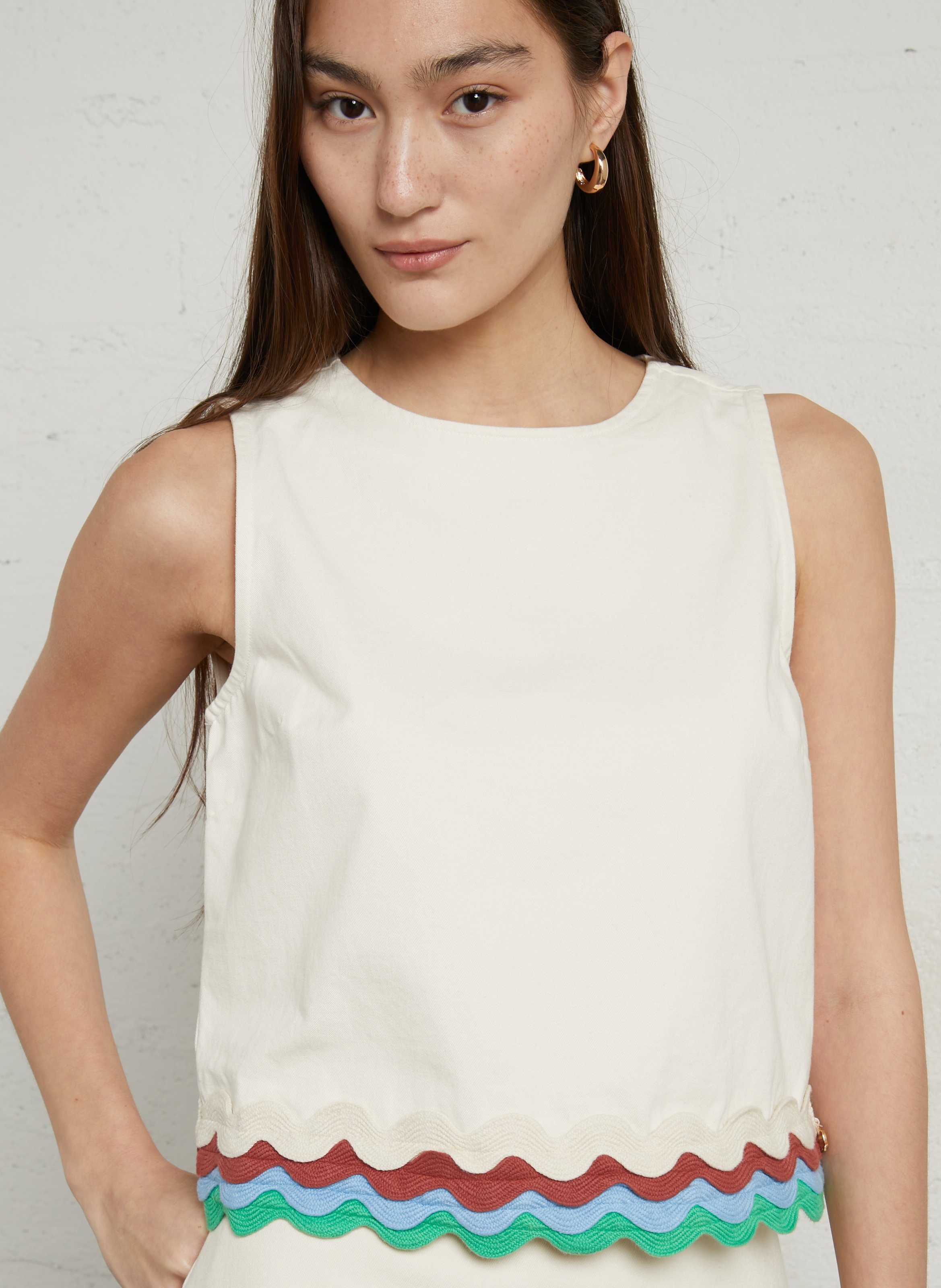 Top court en coton FABIENNE CHAPOT Blanc