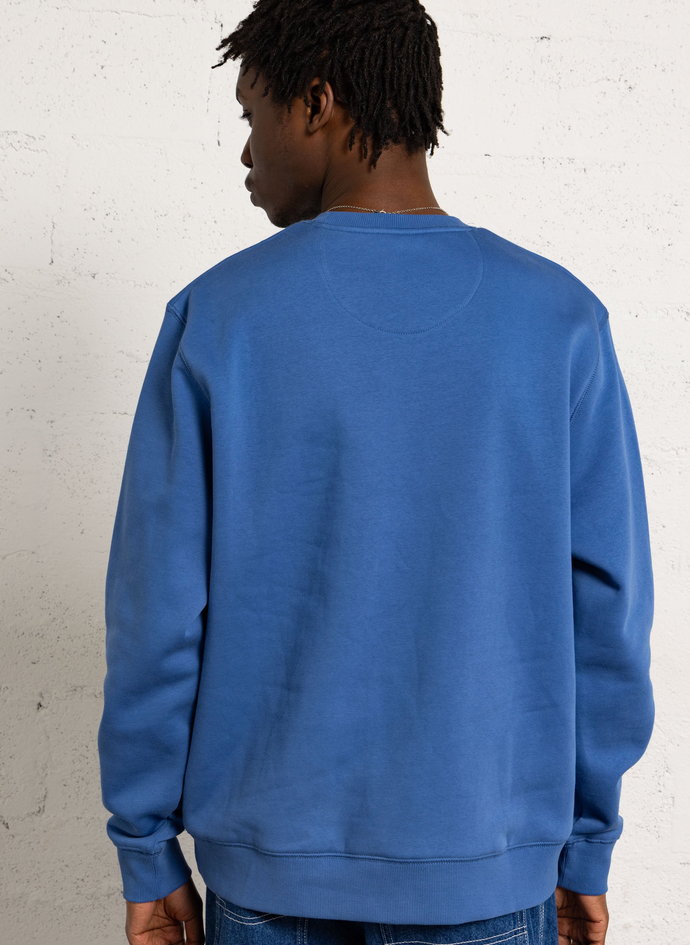 Oversized cotton-blend sweatshirt with round neck CHEVIGNON Blue