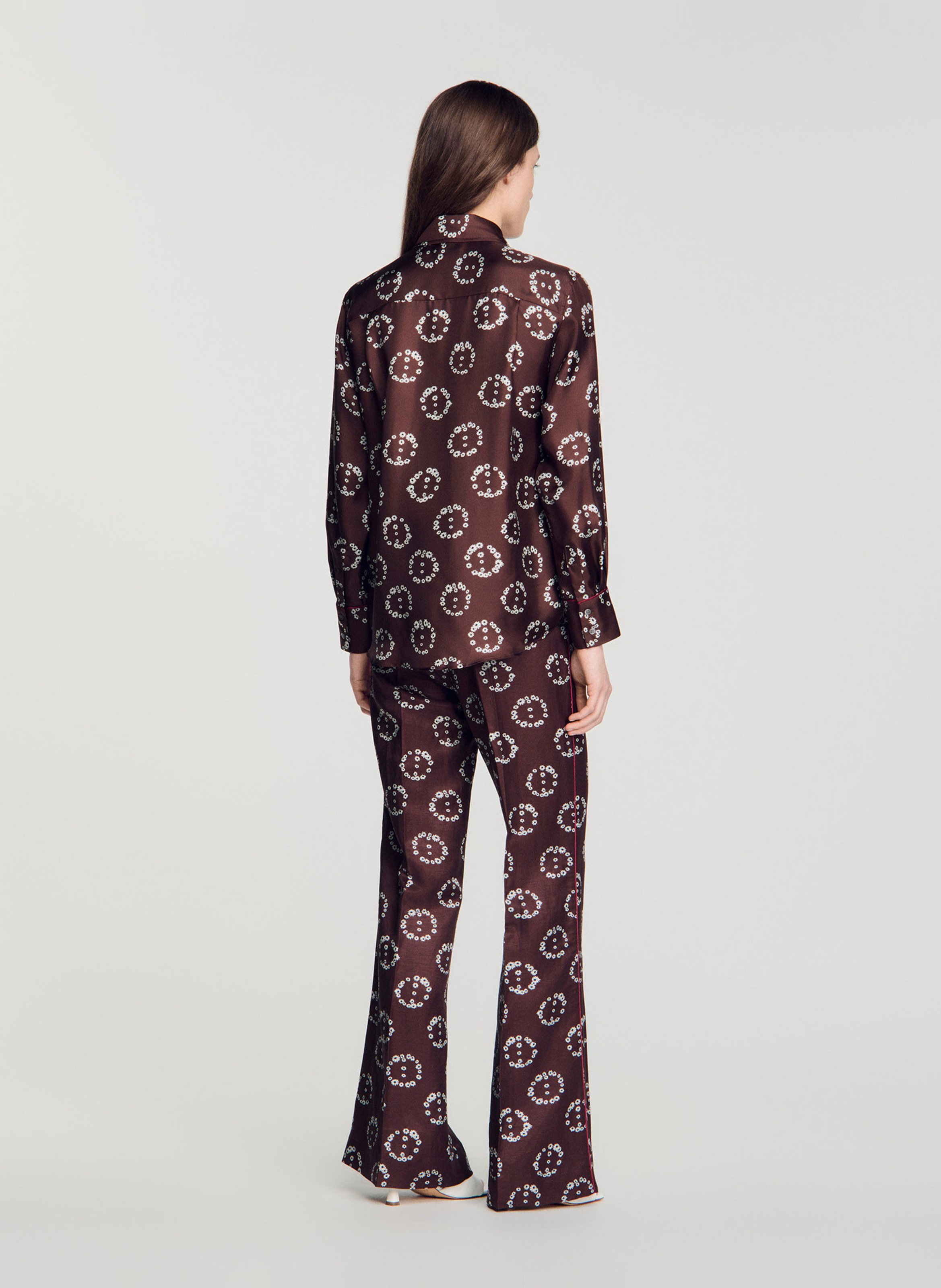 Rechte zijden blouse SANDRO Bruin