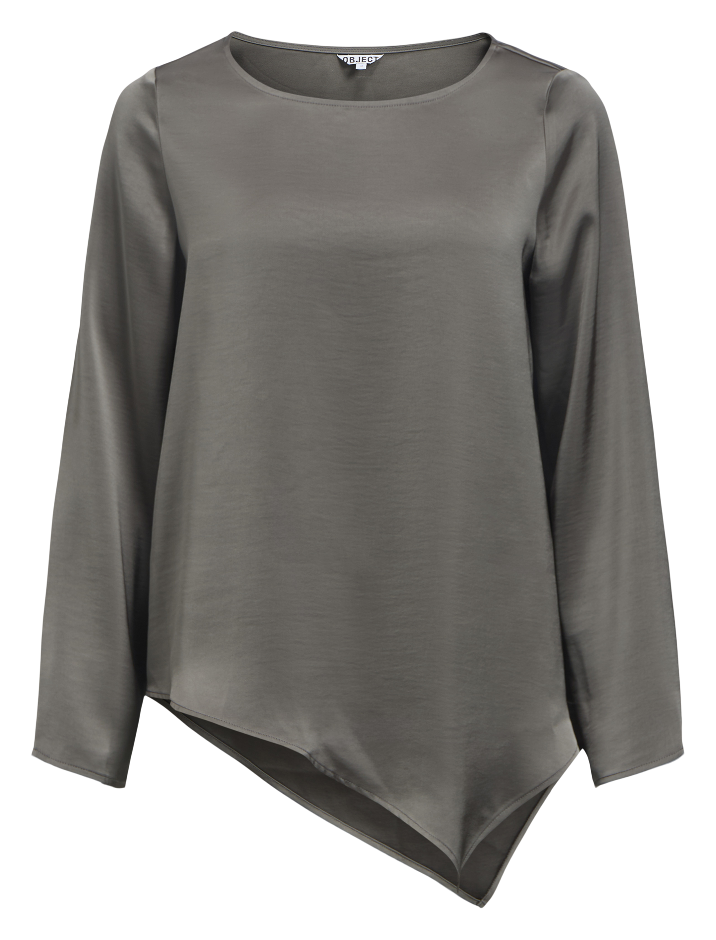 Flared round neck top OBJECT Grey