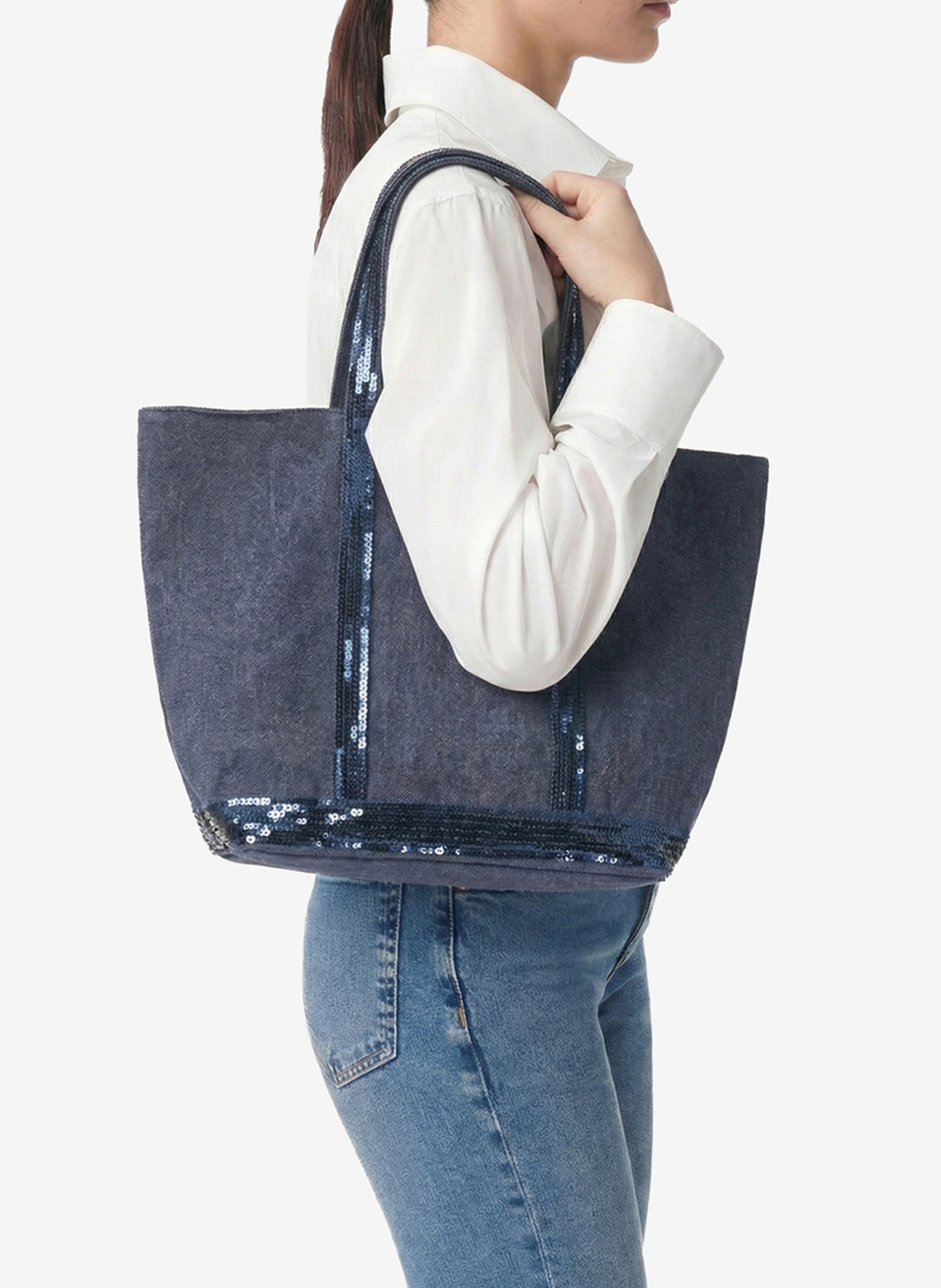 Shopper aus Leinen VANESSA BRUNO Blau