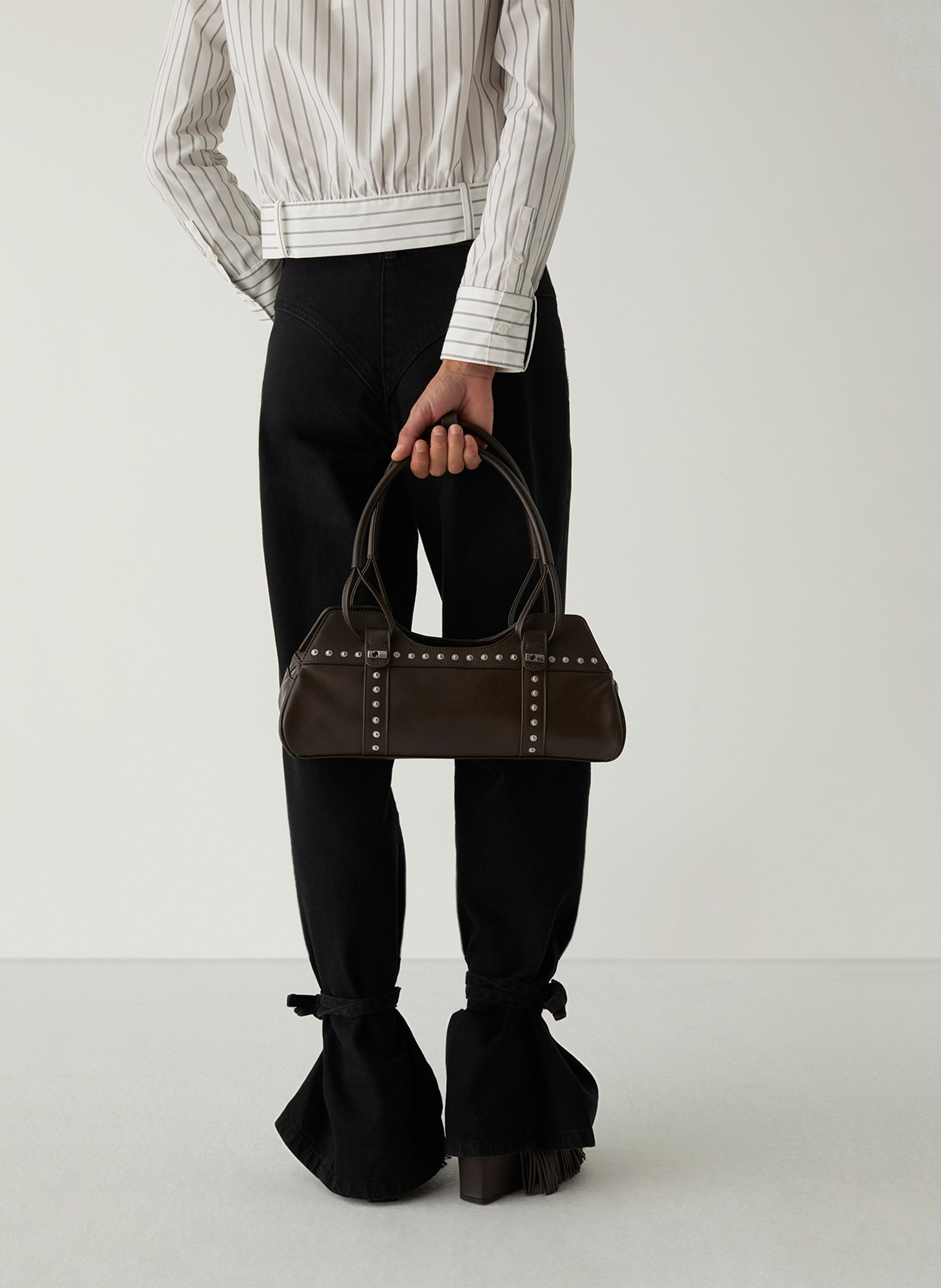 Leather handbag LAAGAM Brown