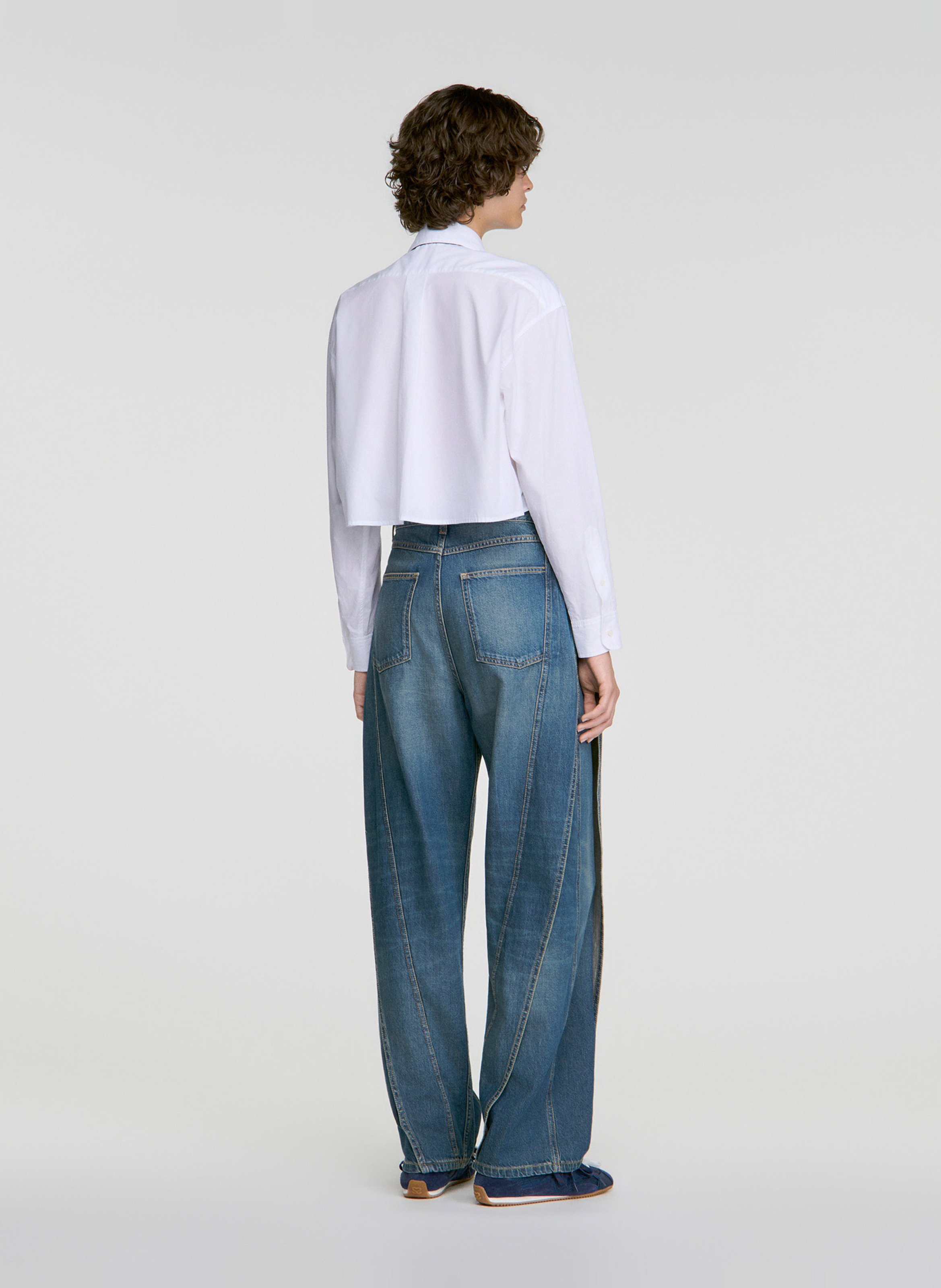 Jean large en coton SANDRO Bleu