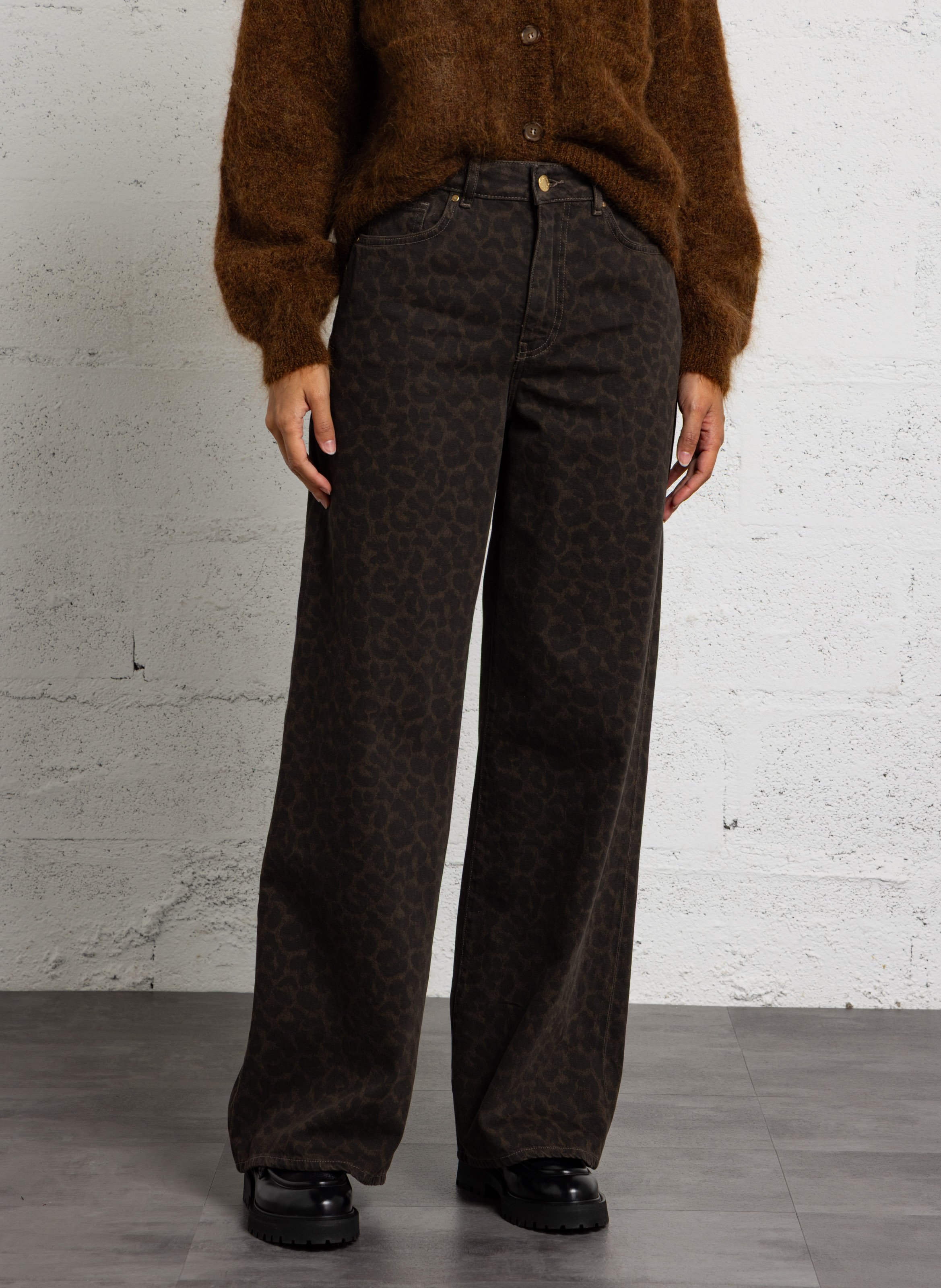 Weite Baumwolljeans DES PETITS HAUTS Braun