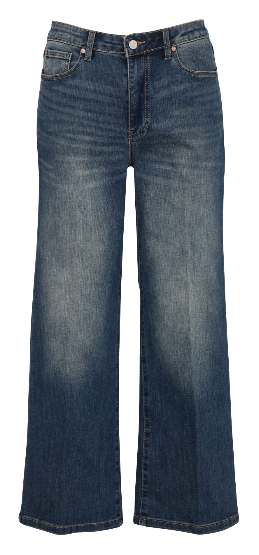 Gerade geschnittene weite Jeans aus Baumwollmischung MKT Blau