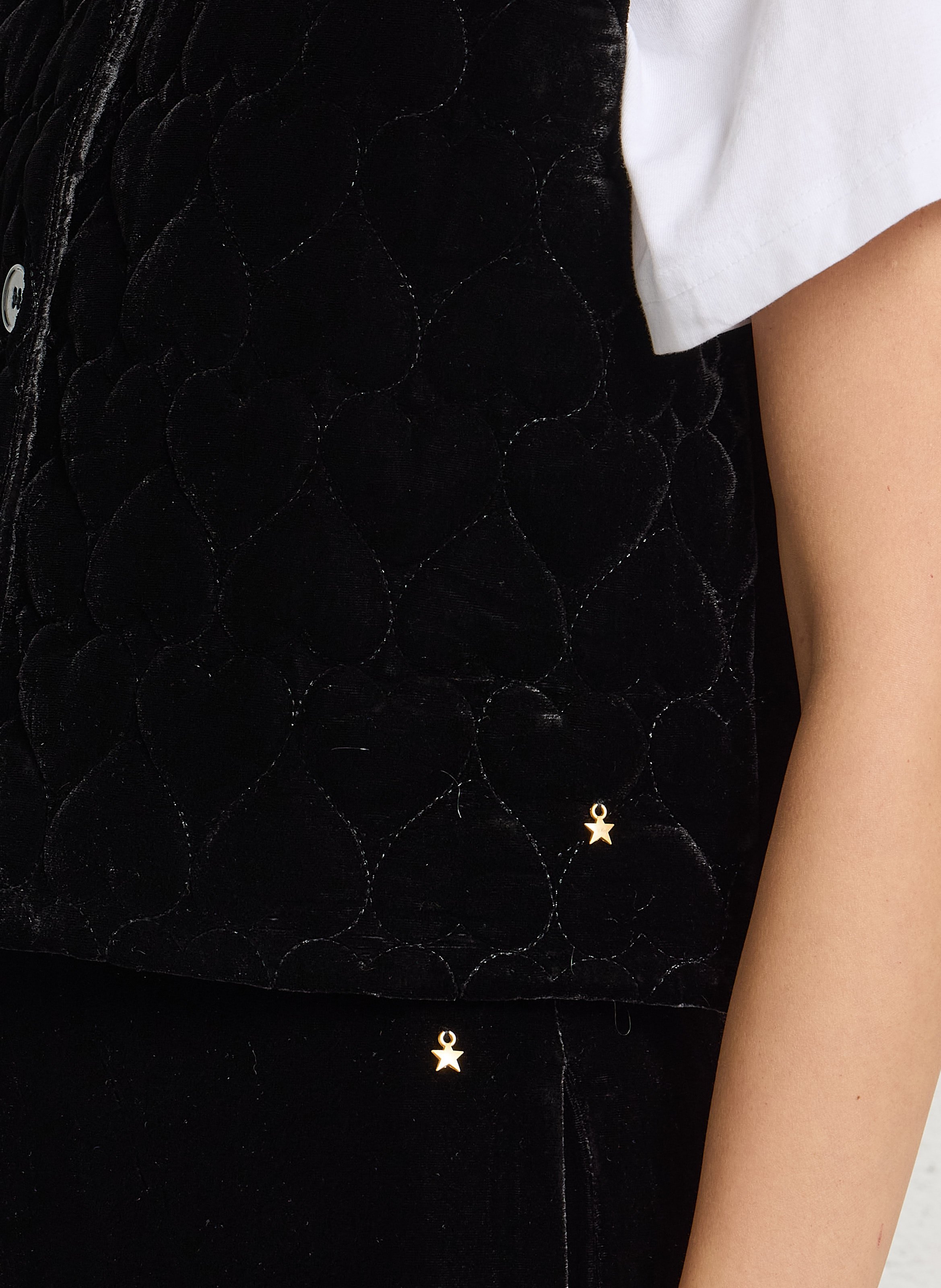 Veste col rond sans manches DES PETITS HAUTS Noir