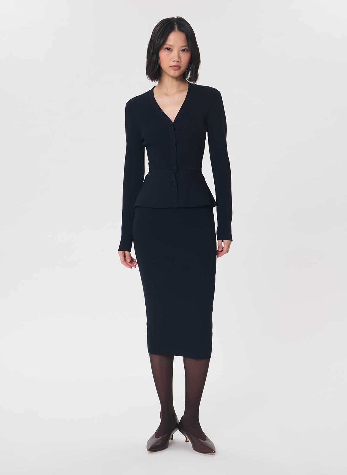 Effen getailleerd gilet met V-hals TARA JARMON Blauw