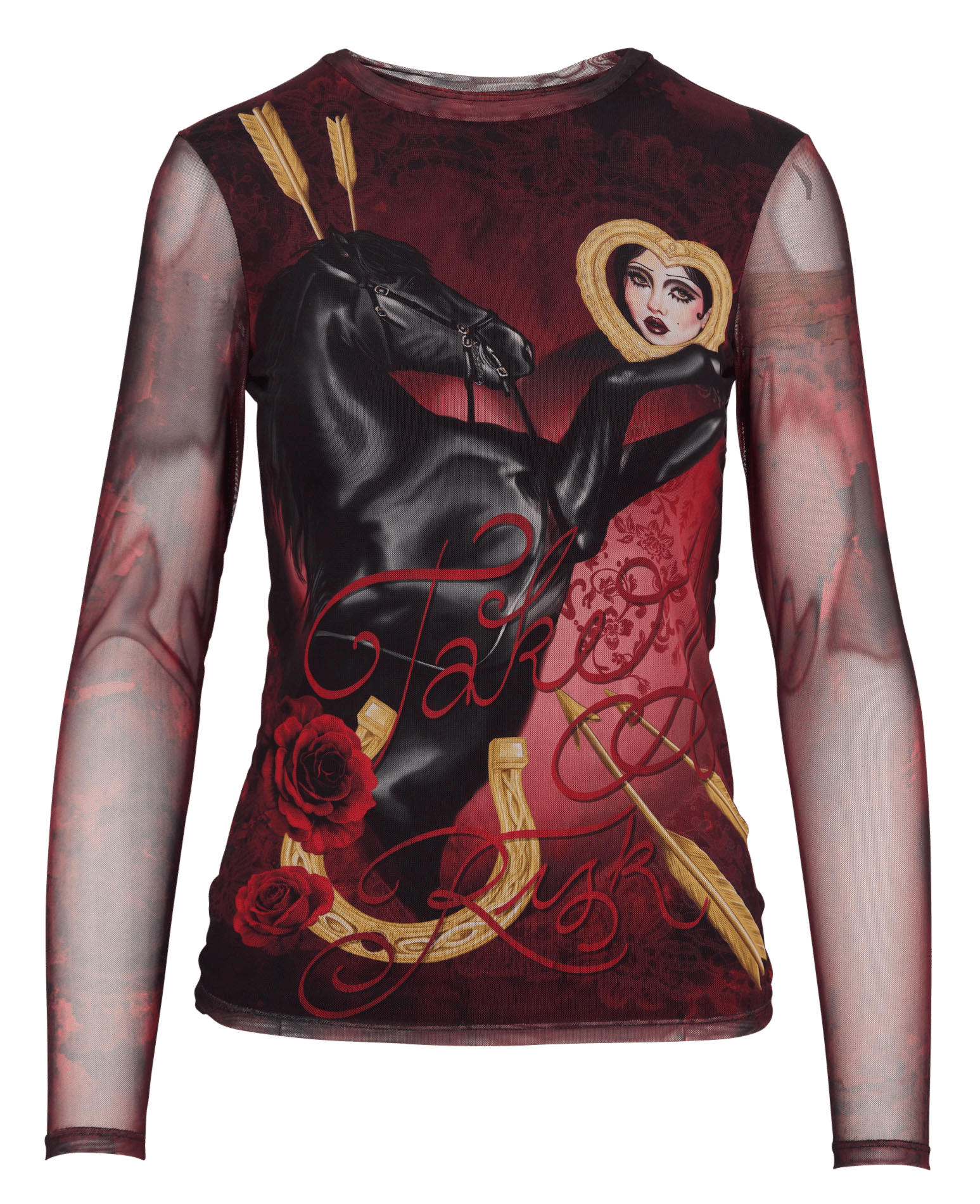 Printed long-sleeved top DESIGUAL Red