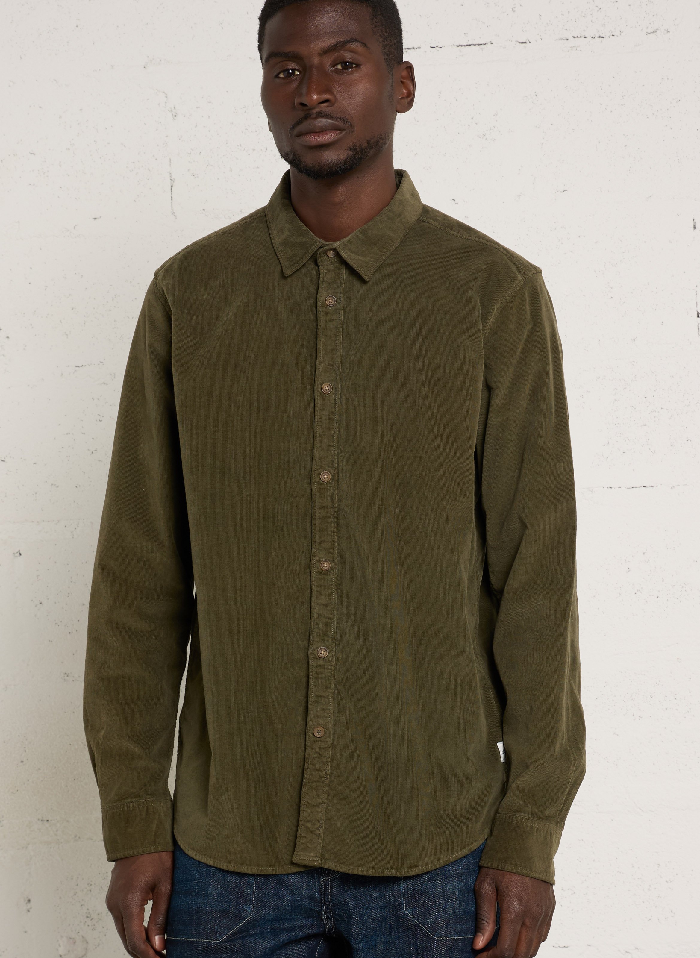 Overhemd van gemengd katoenen corduroy PEPE JEANS Groen