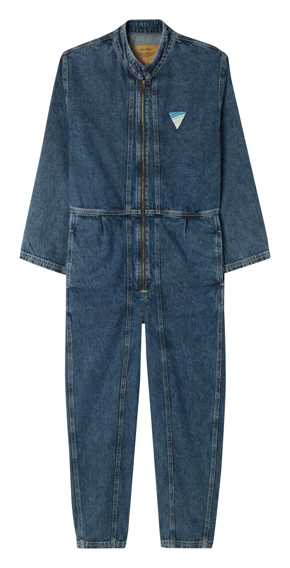 Combinaison col rond en jean et coton  BleuAMERICAN VINTAGE