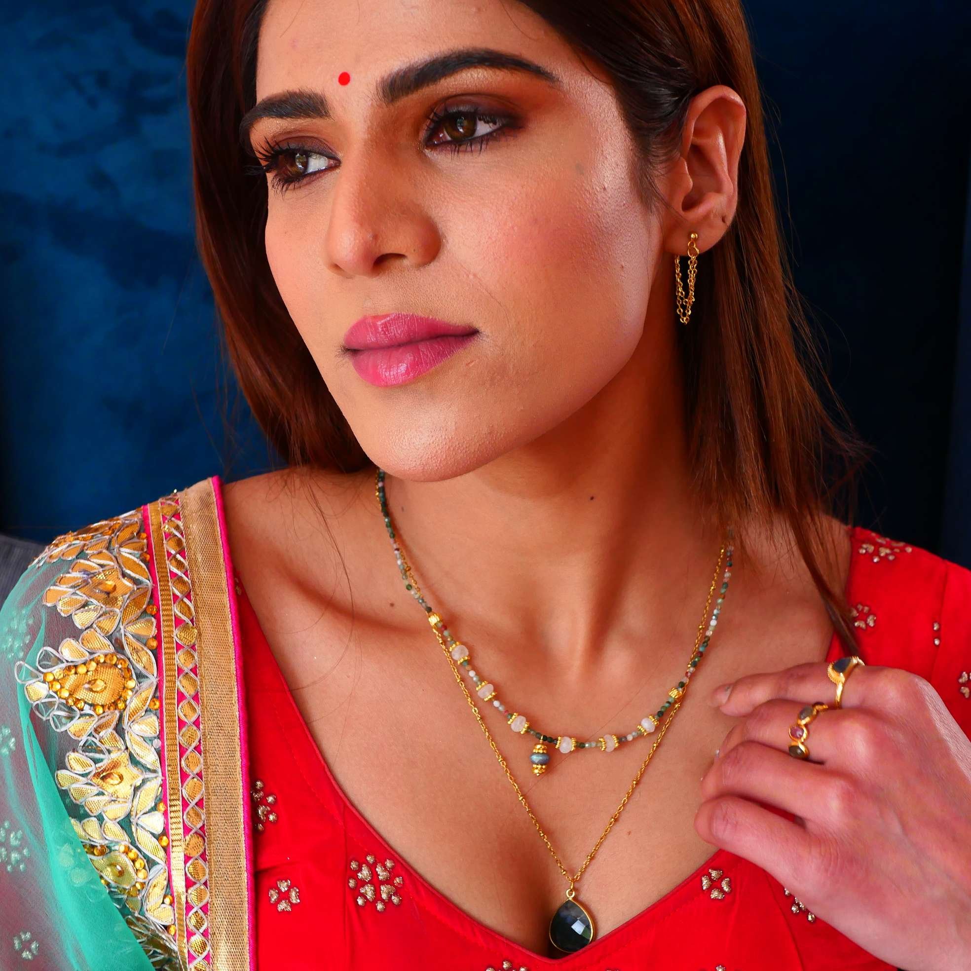 Double chain earrings GINANDGER Golden