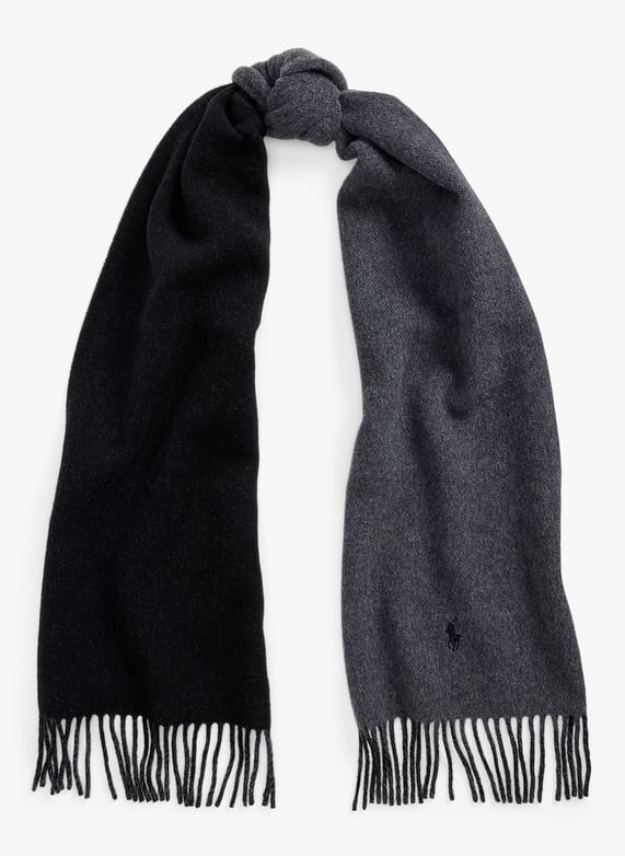 Echarpe Frangee En Laine Black charcoal Polo Ralph Lauren Femme 455954371 001 BLACK CHARCOAL Place des Tendances