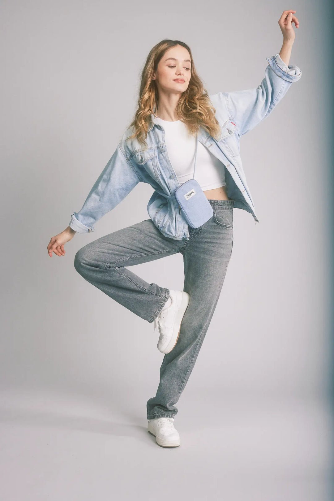 Cotton phone pouch Blue