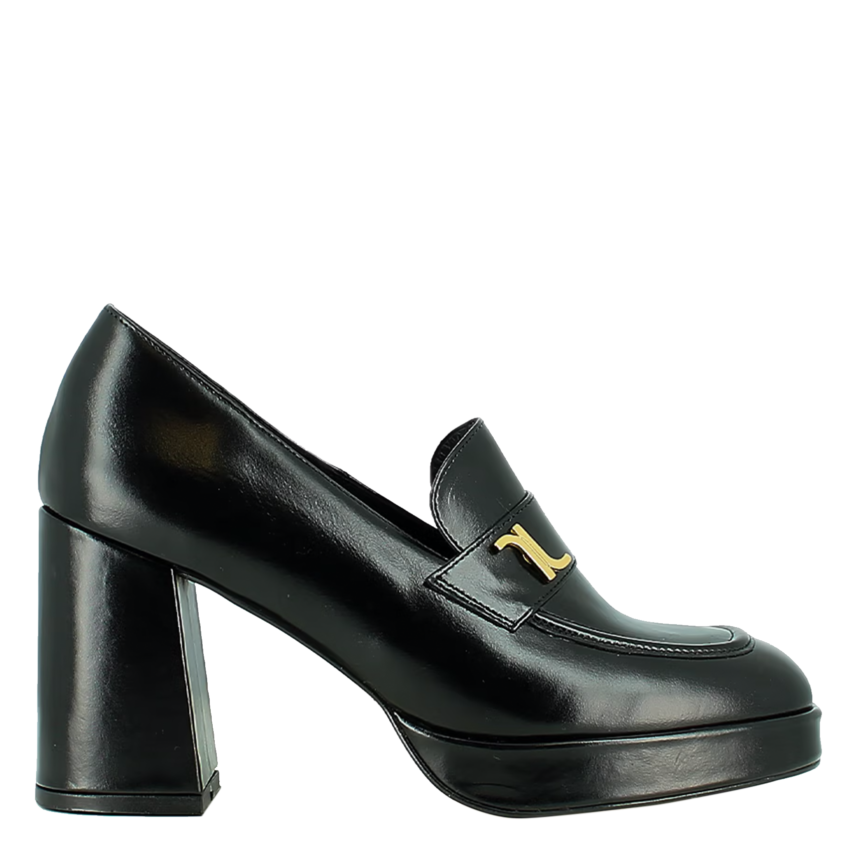 Monogram leather loafers JONAK Black