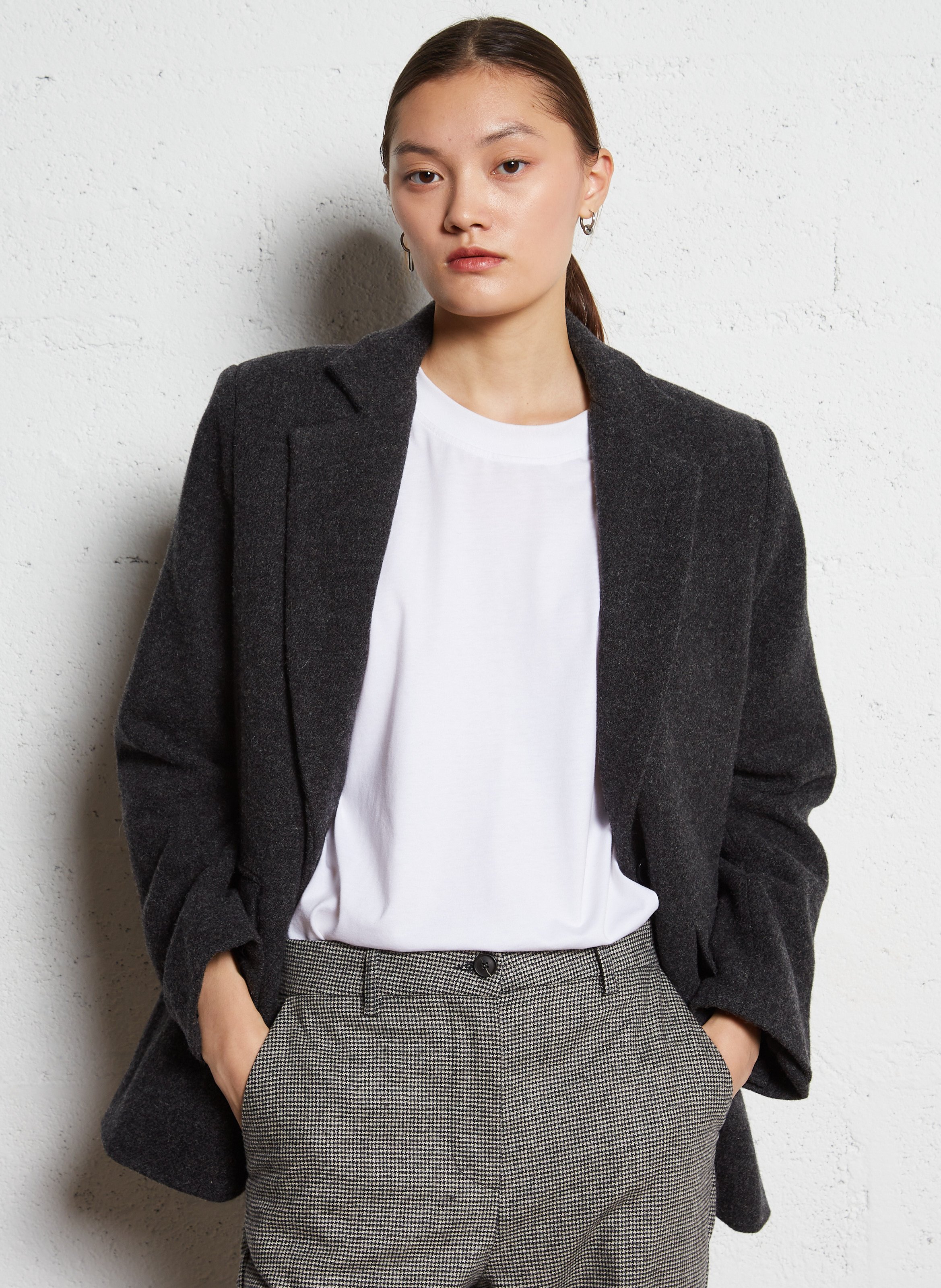 Straight wool blazer BELLEPIECE Grey