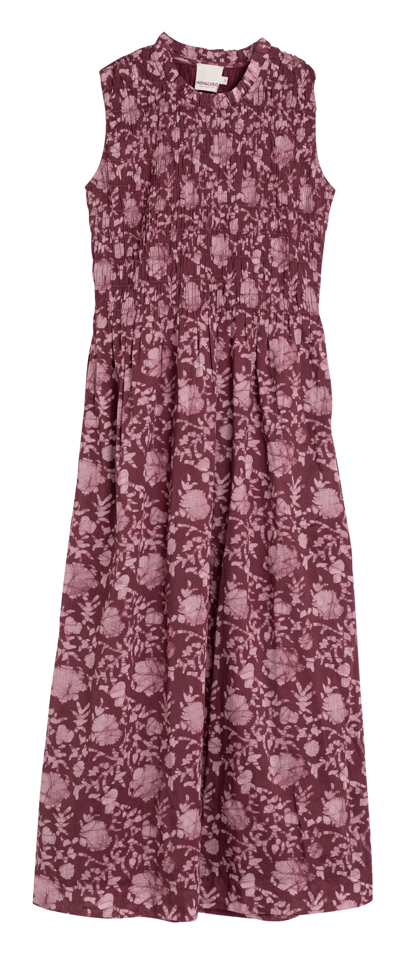 Maxikleid aus Bio-Baumwolle mit Rundhalsausschnitt INDI & COLD Violett