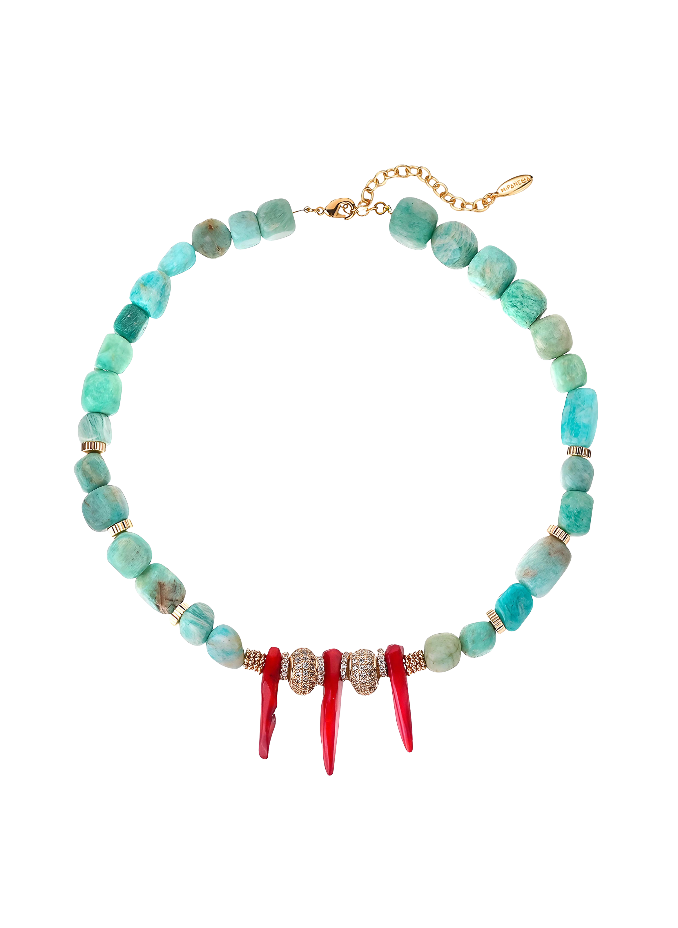 Adjustable necklace with beads and charms HIPANEMA Blue