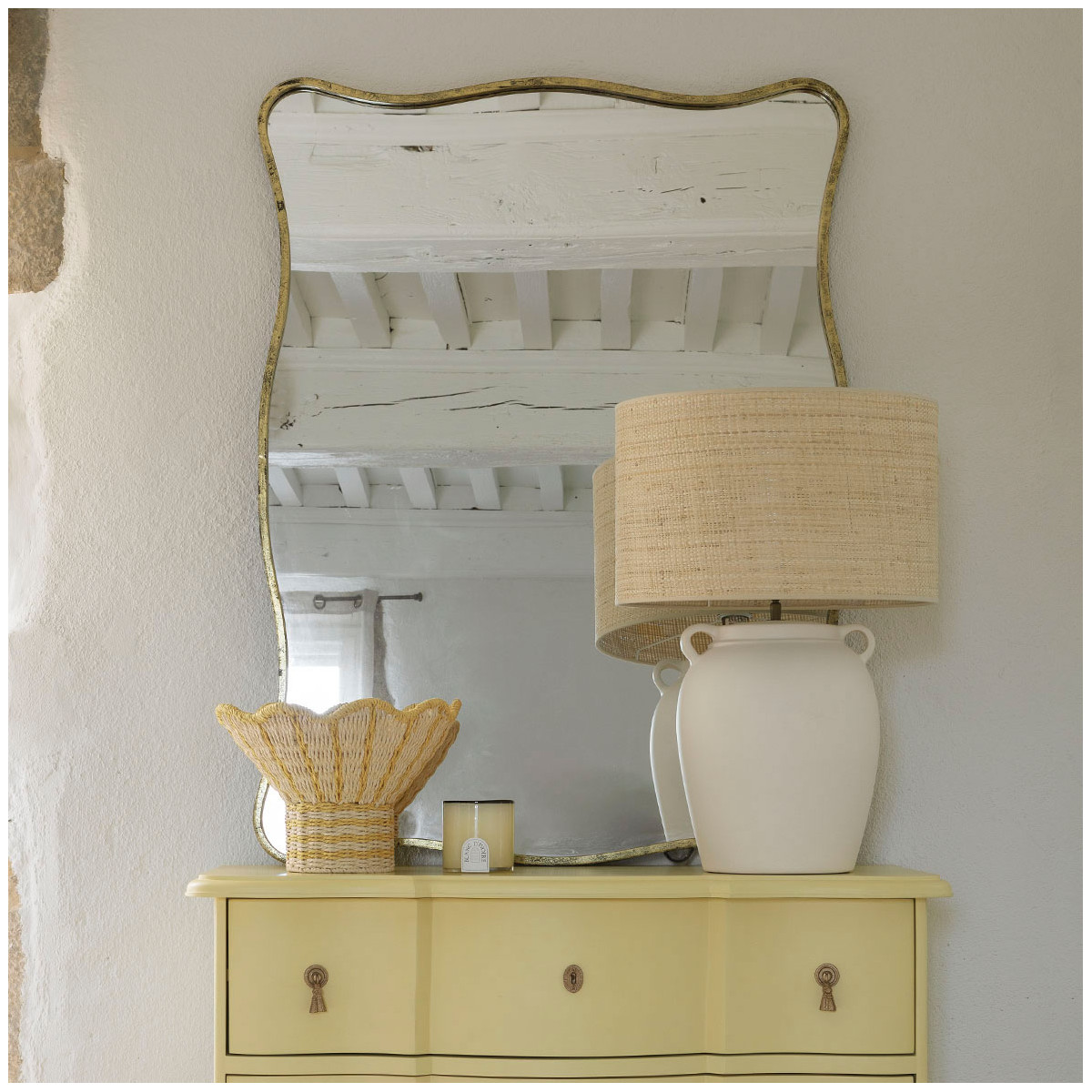 Ceramic amphora table lamp base - ø 29 x 44.5 cm - white BLANC D'IVOIRE Black