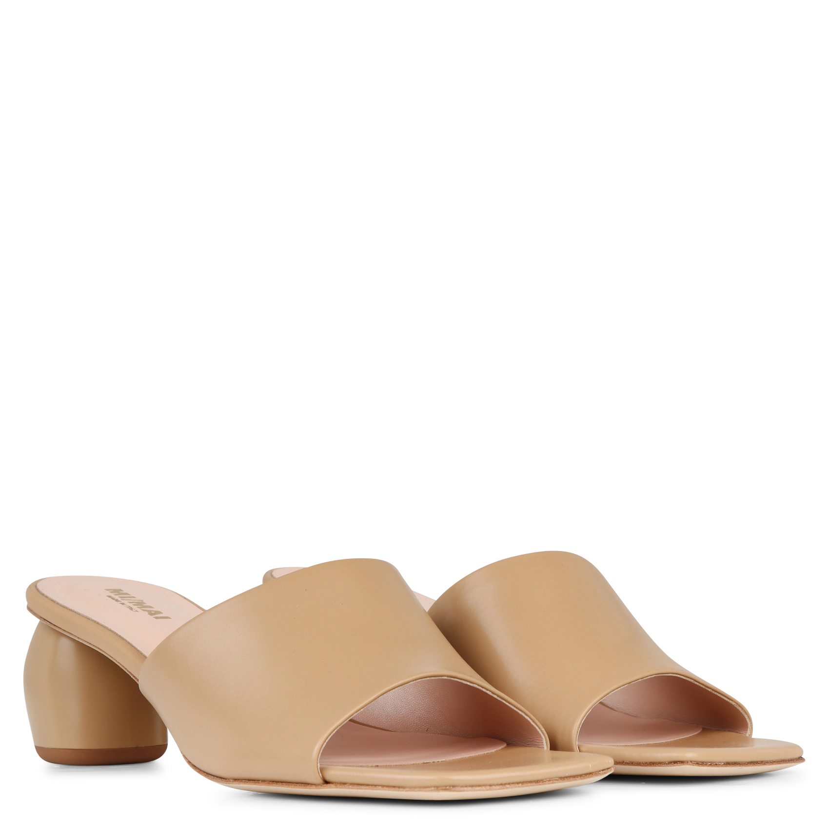 Sandales hautes en cuir MI/MAI Beige