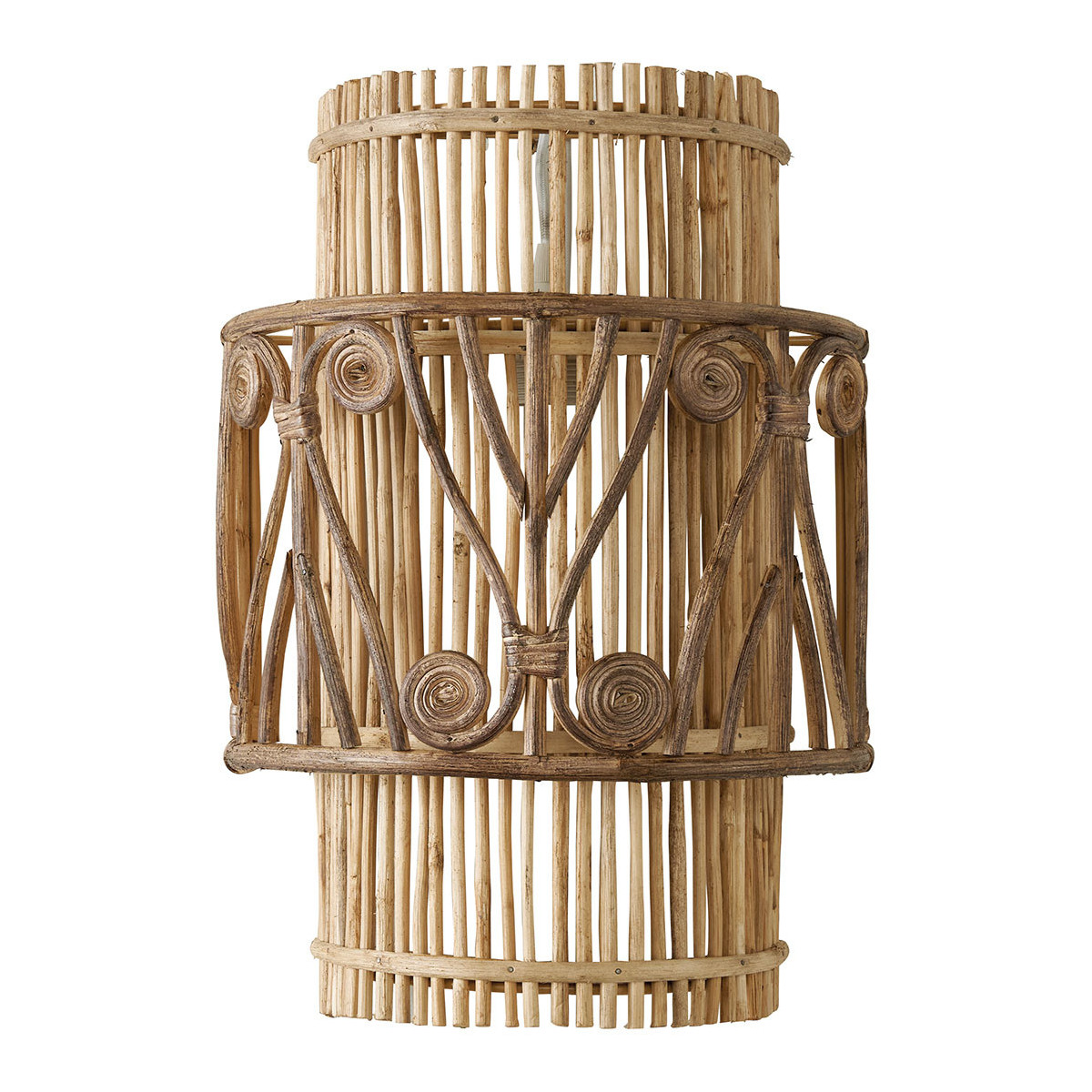 Garance non-electrified rattan wall lamp BLANC D'IVOIRE Golden