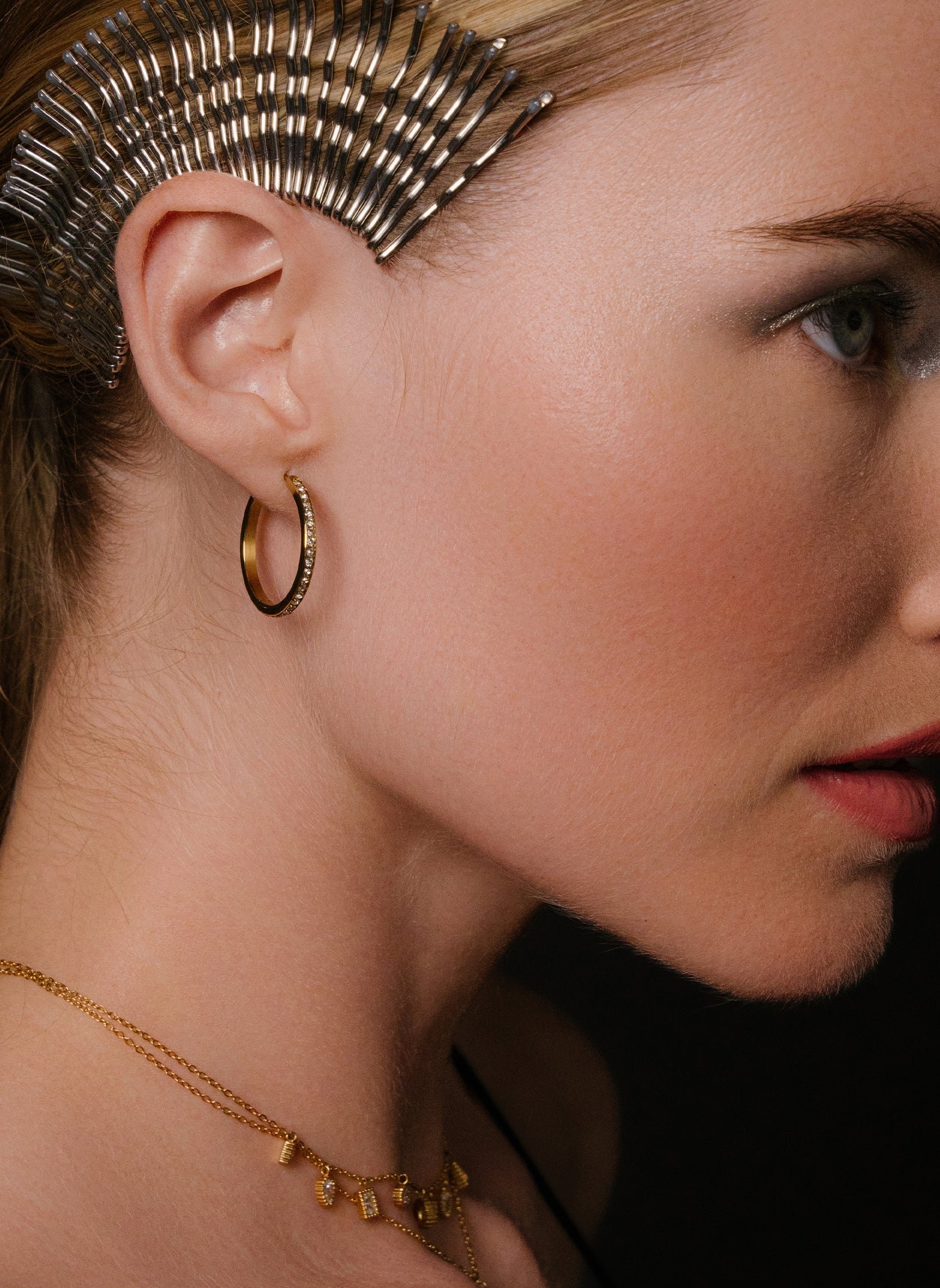 Leela Starry Hoop Earrings AEC Paris Golden