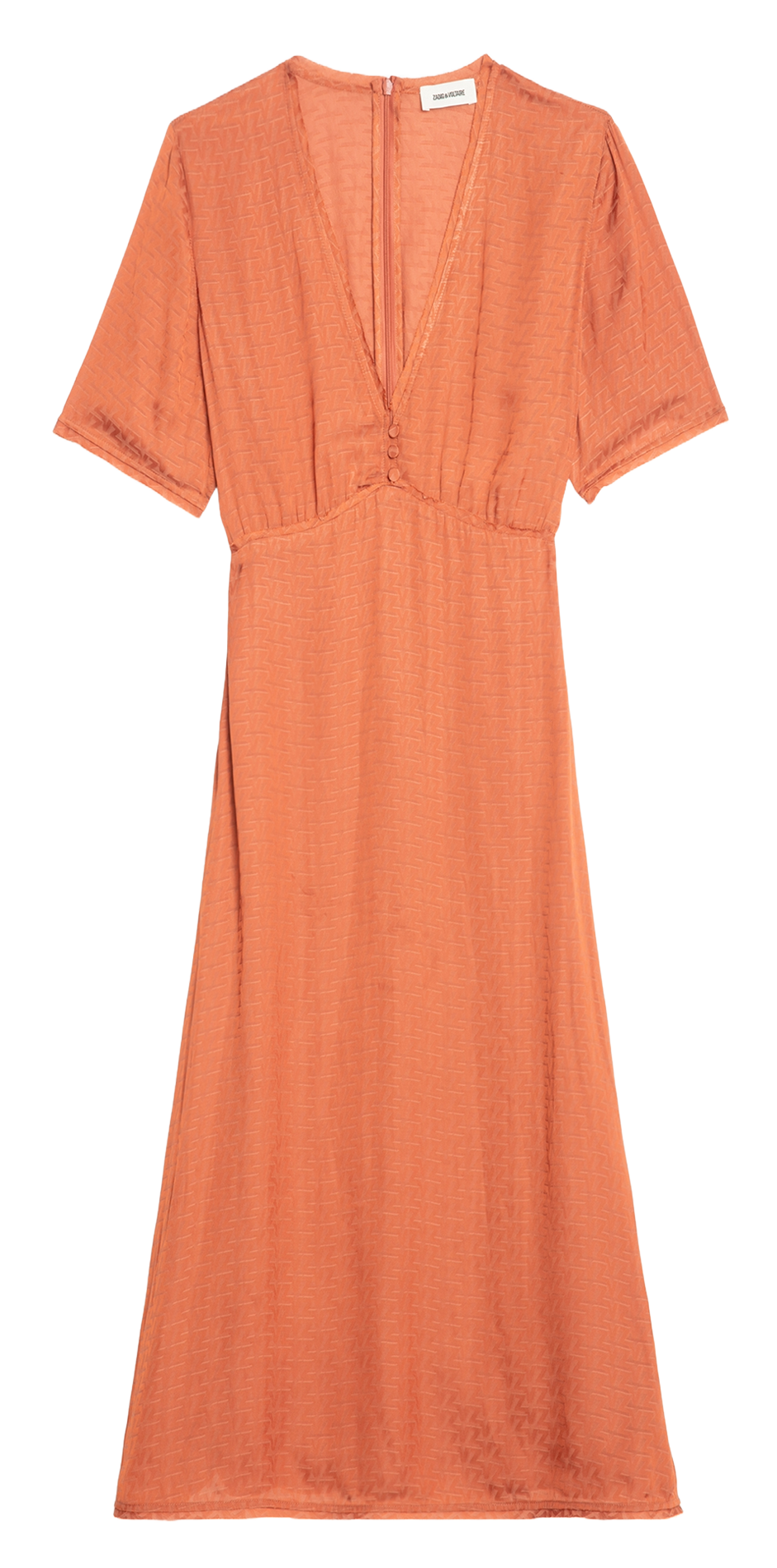 Abito longuette scollo a V satinato ZADIG&VOLTAIRE Marrone