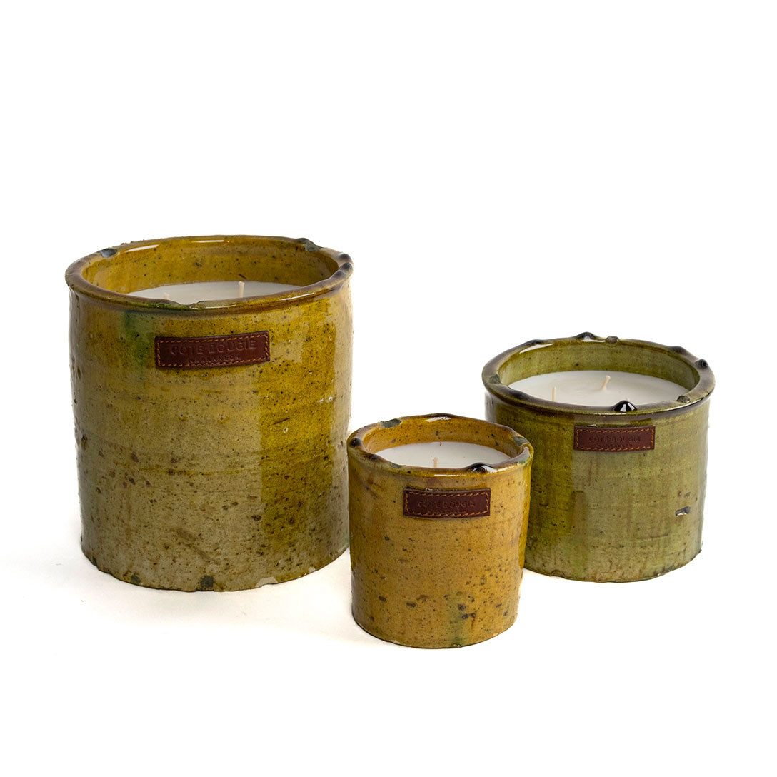 Bougie poterie tamegroute jaune COTE BOUGIE Jaune