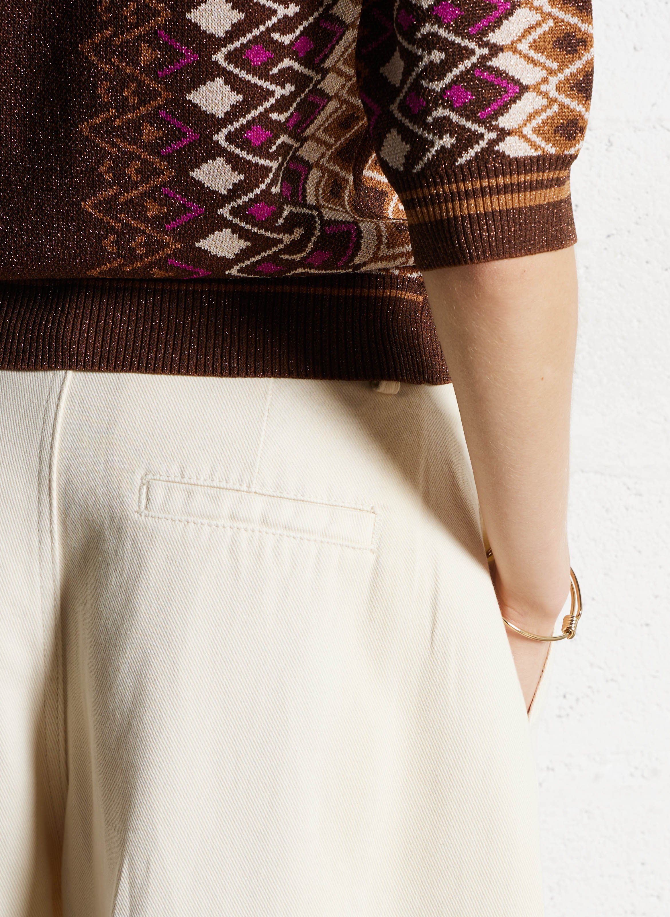 Jean large en coton mélangé SUNCOO Blanc